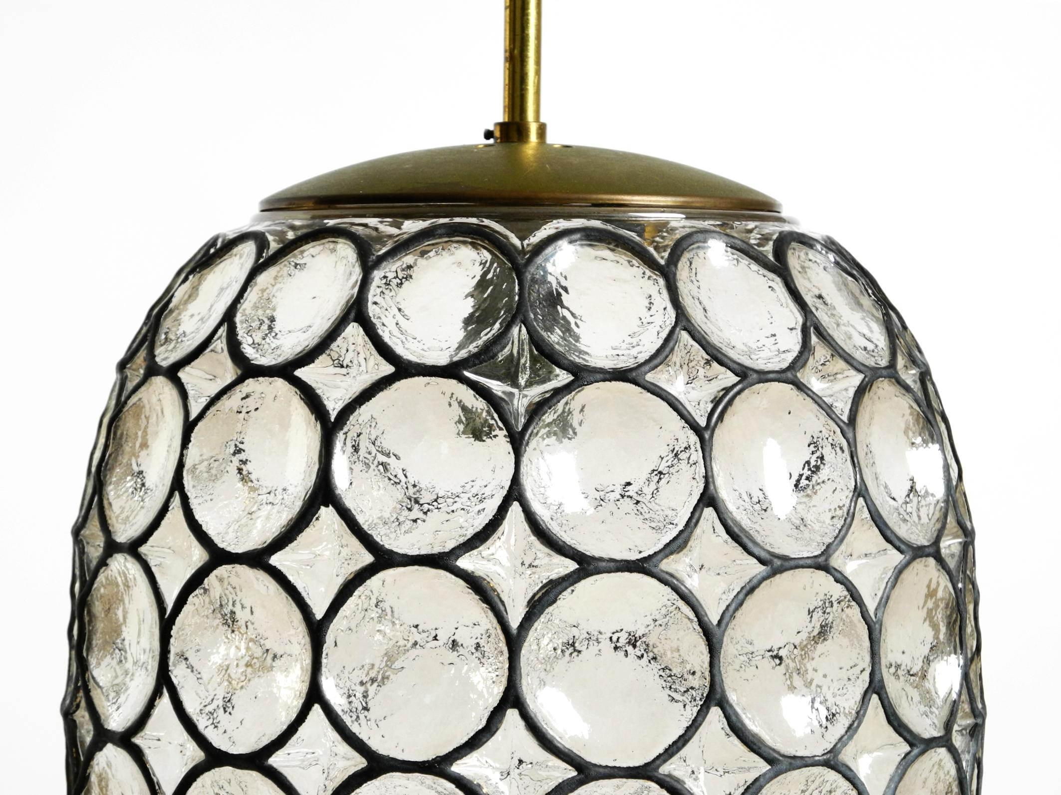 Very nice original 1960s Limburg glass pendant lamp in vendita 2
