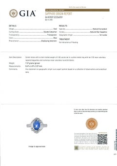 Very Nice Platinum GIA 2.53ctw Transparent Blue Star Sapphire Diamond Halo Ring