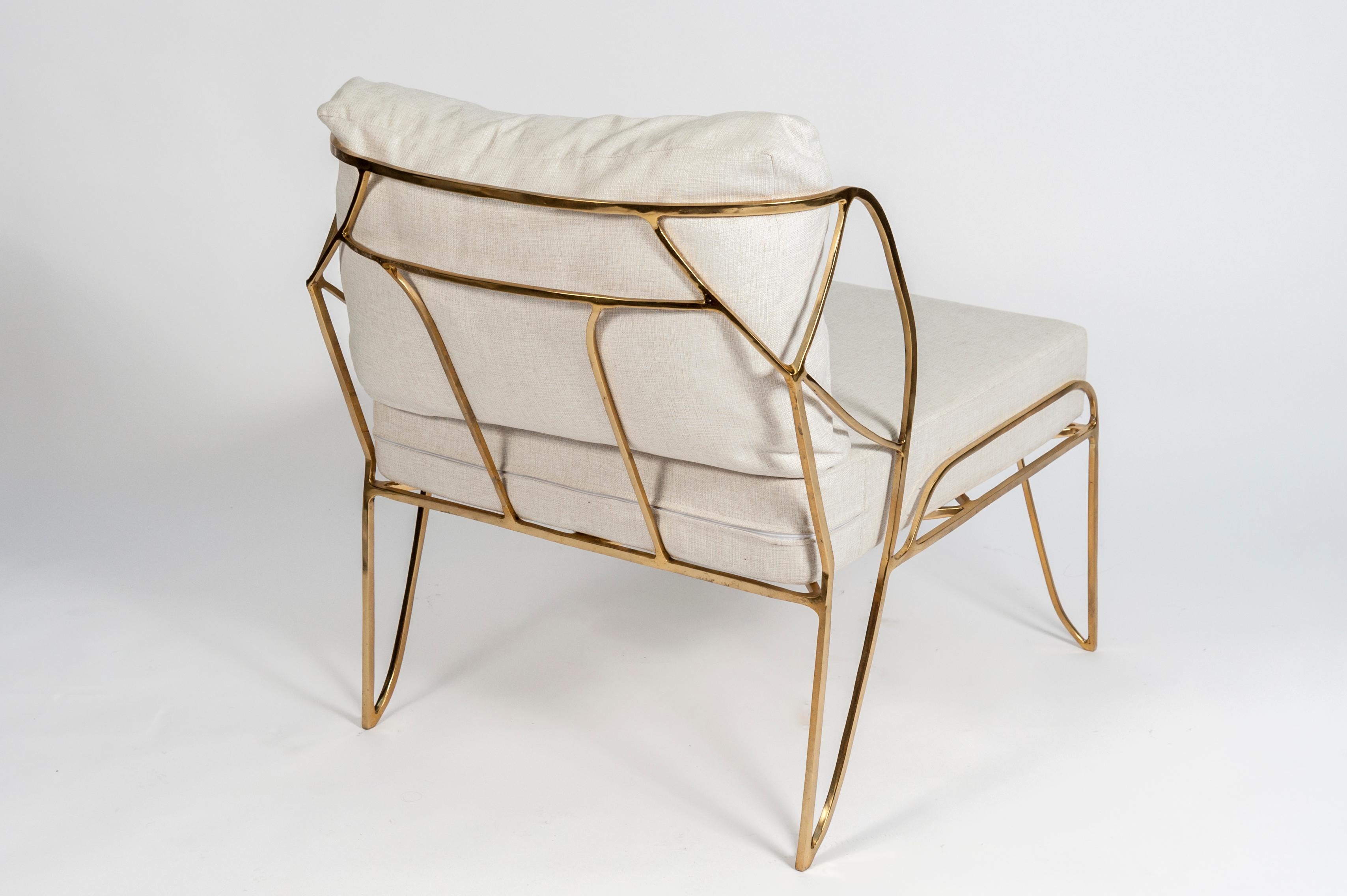 Late 20th Century Very Nice Sculptural Bronze Armchair and Ottoman in the Style of Felix Agostini