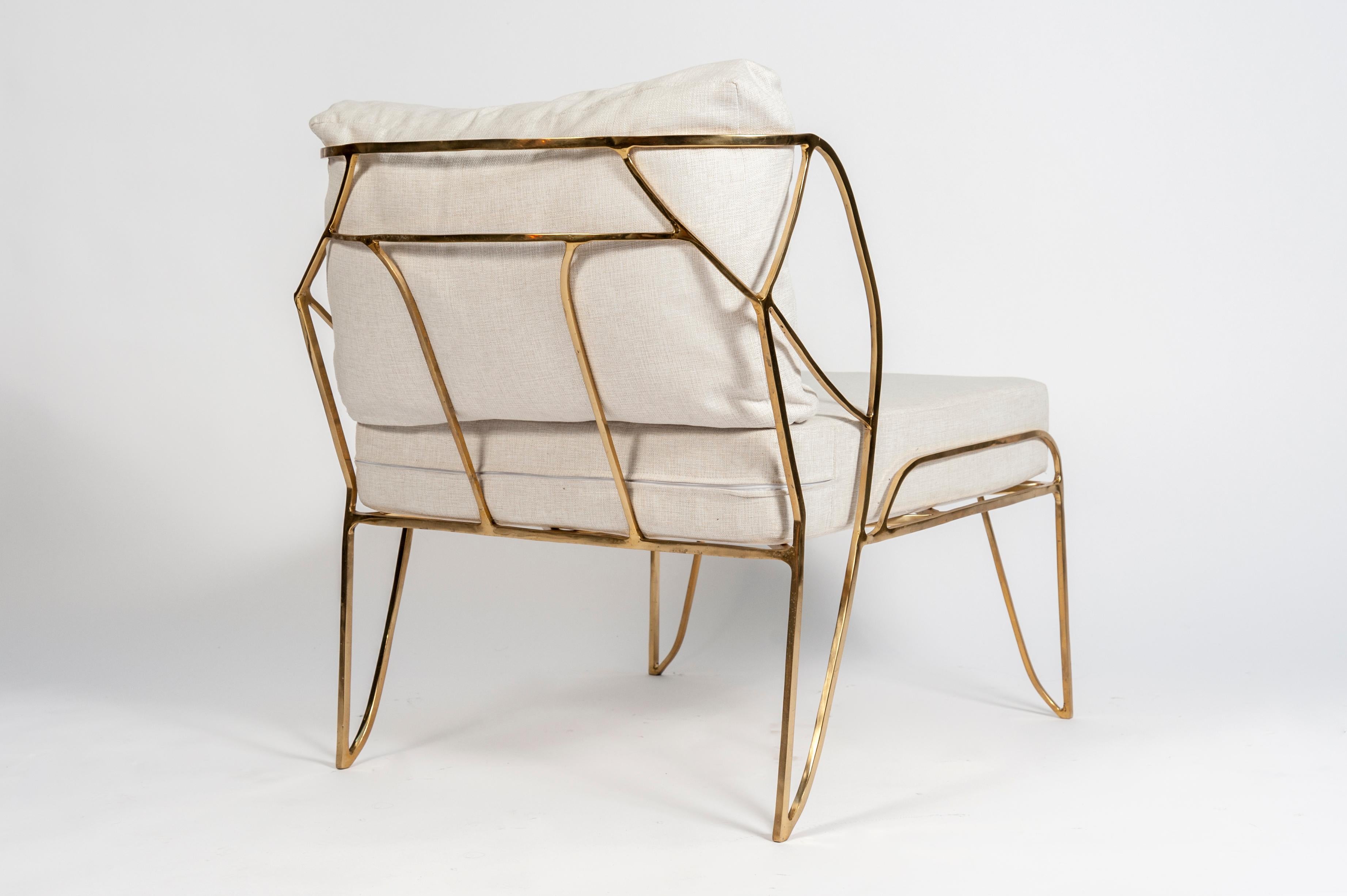 Very Nice Sculptural Bronze Armchair and Ottoman in the Style of Felix Agostini 1