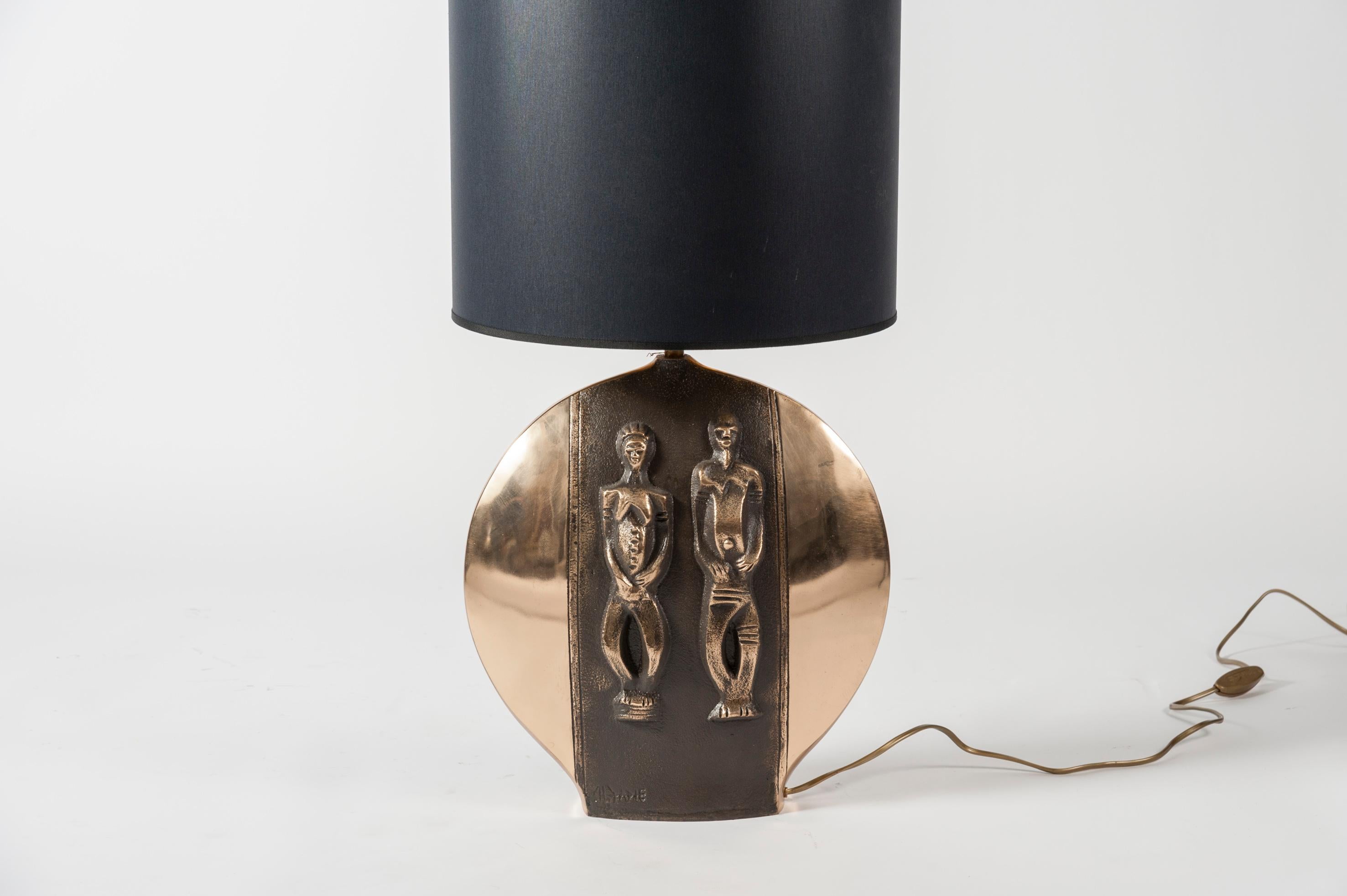 Bronze table lamp signed
Perfect condition
Dimensions given without shade
No shade provided.