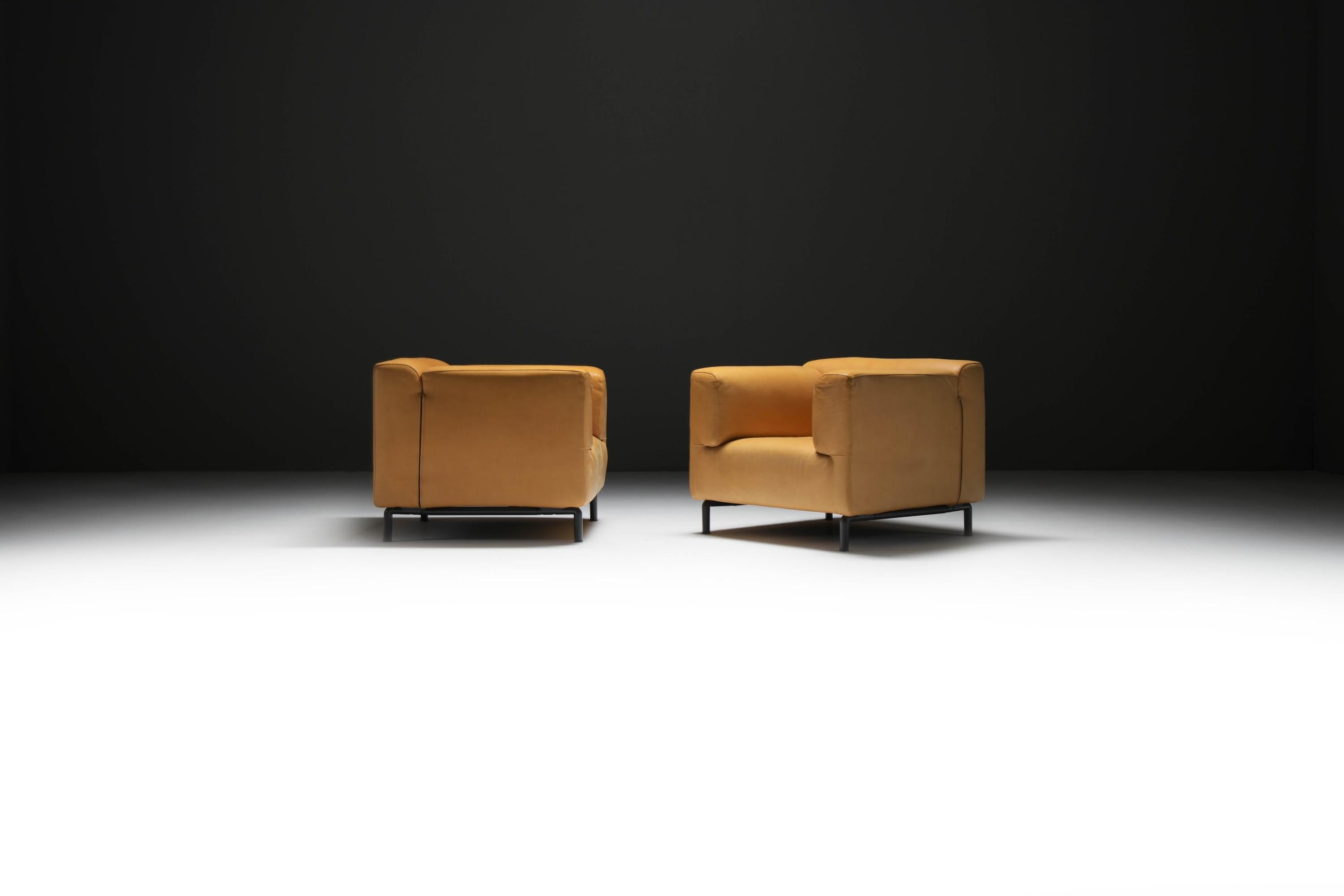 Très bel ensemble de fauteuils en cuir 'MET 250' par Piero Lissoni pour Cassina Italie en vente 4