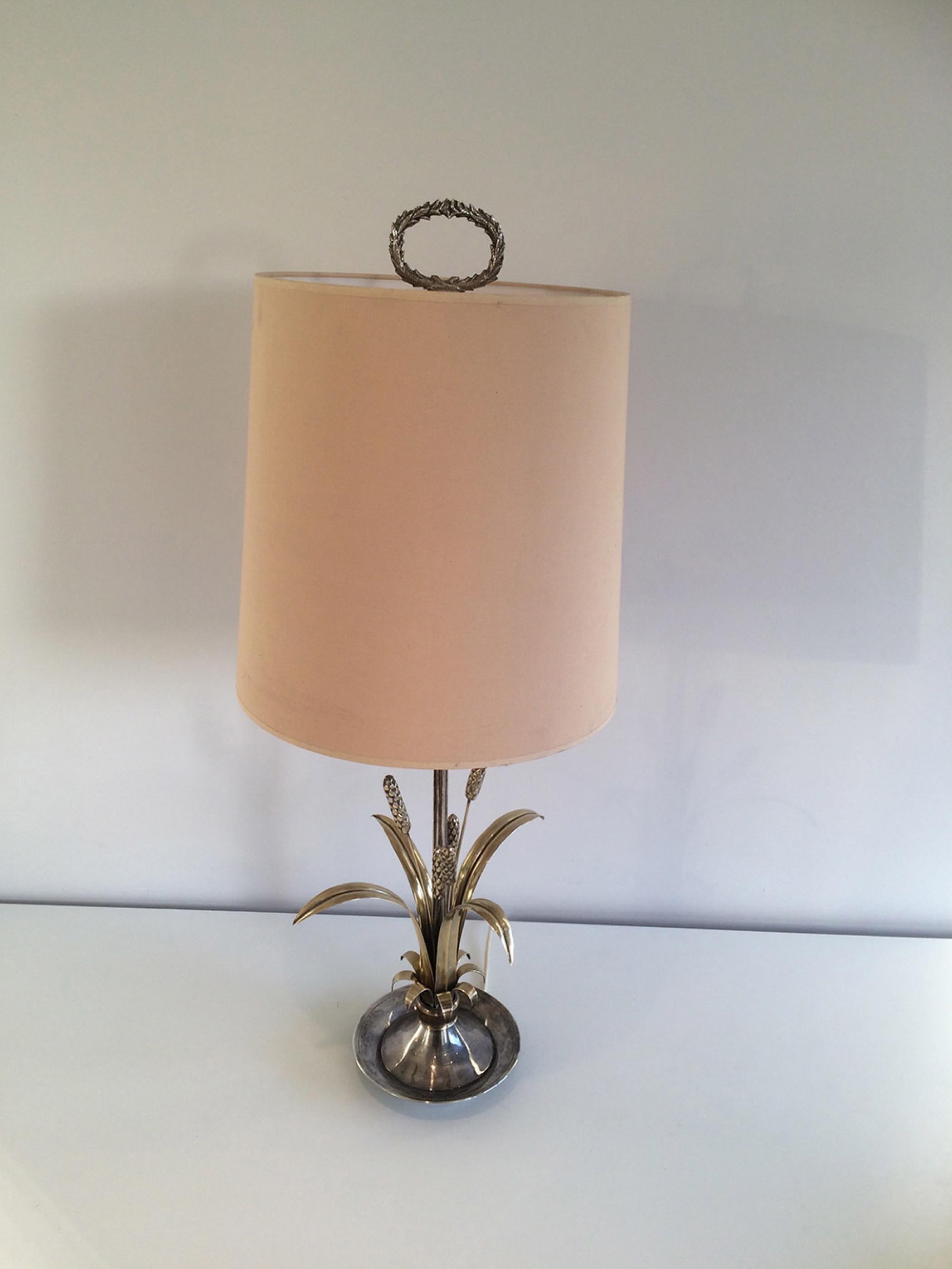 Very Nice Silver and Brass Ears of Wheat Lamp, circa 1940 13