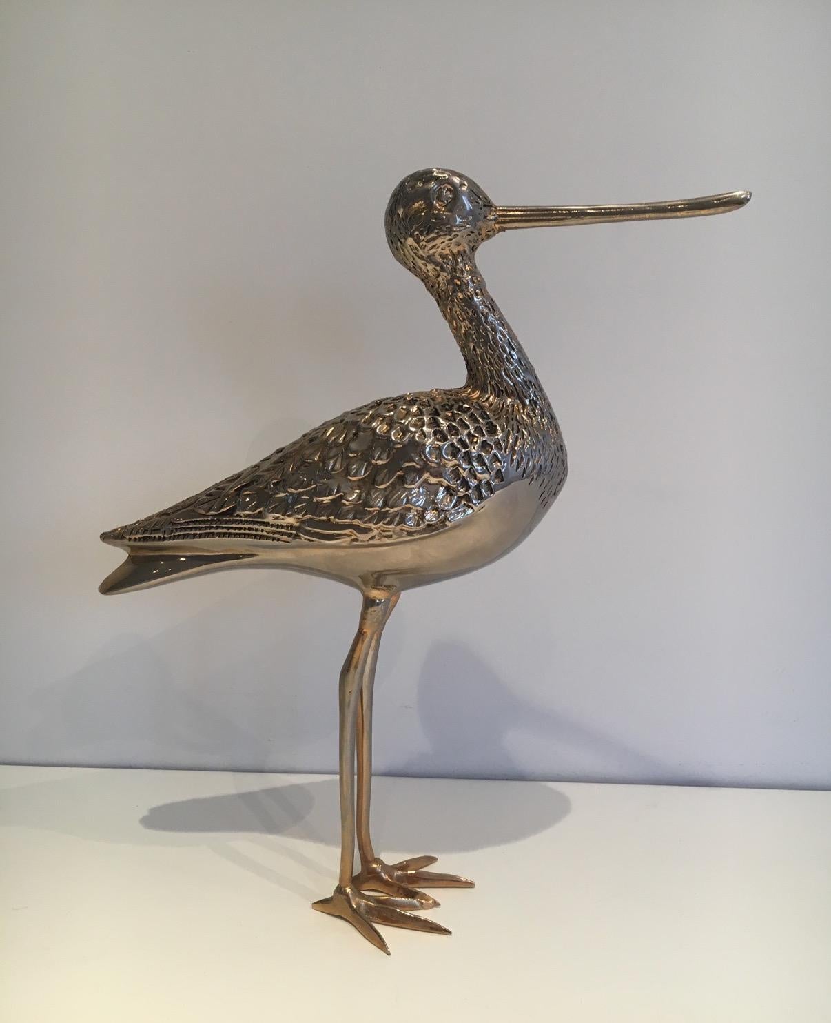 Very Nice Silvered Bronze Bird, circa 1970 6