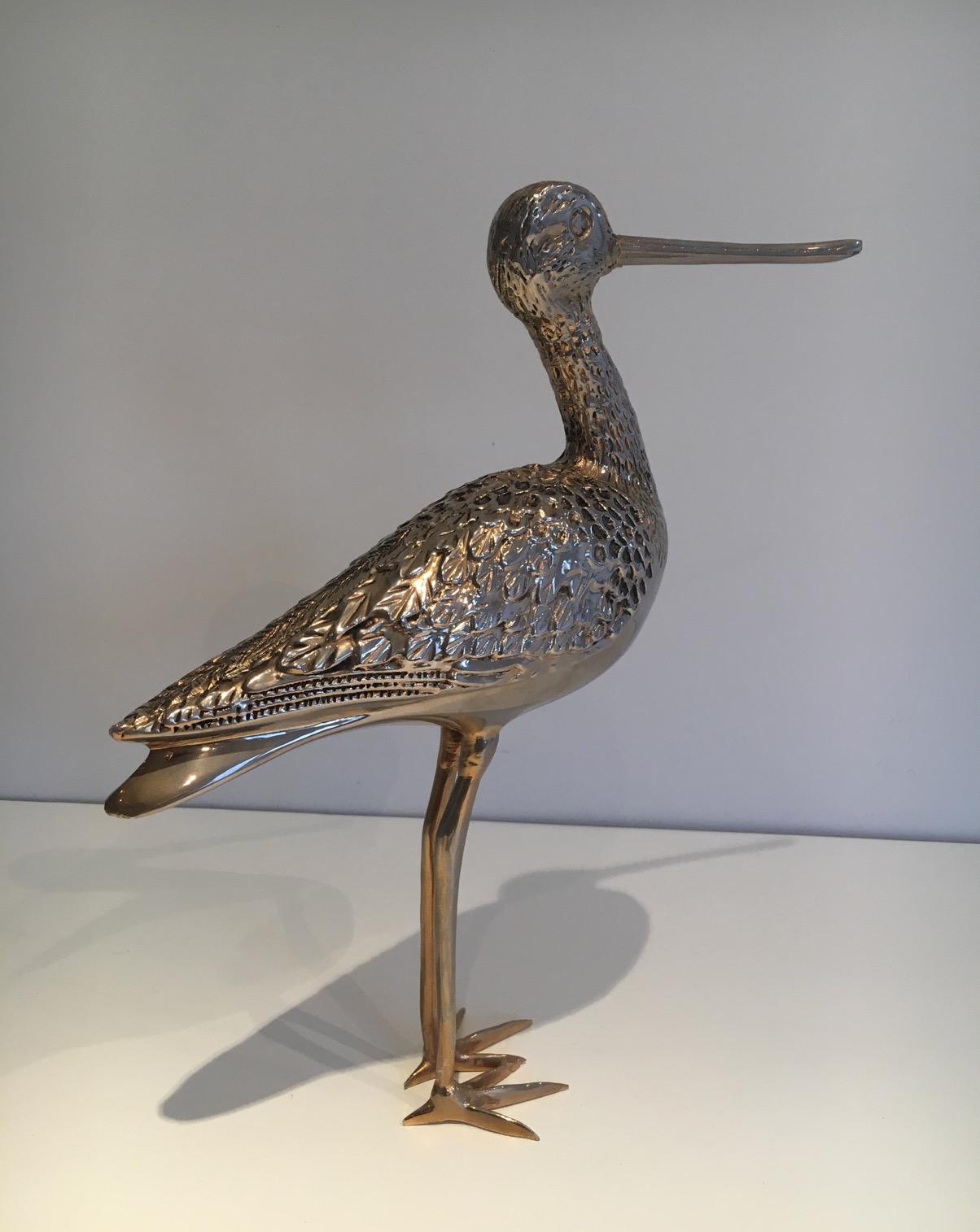 Neoclassical Very Nice Silvered Bronze Bird, circa 1970