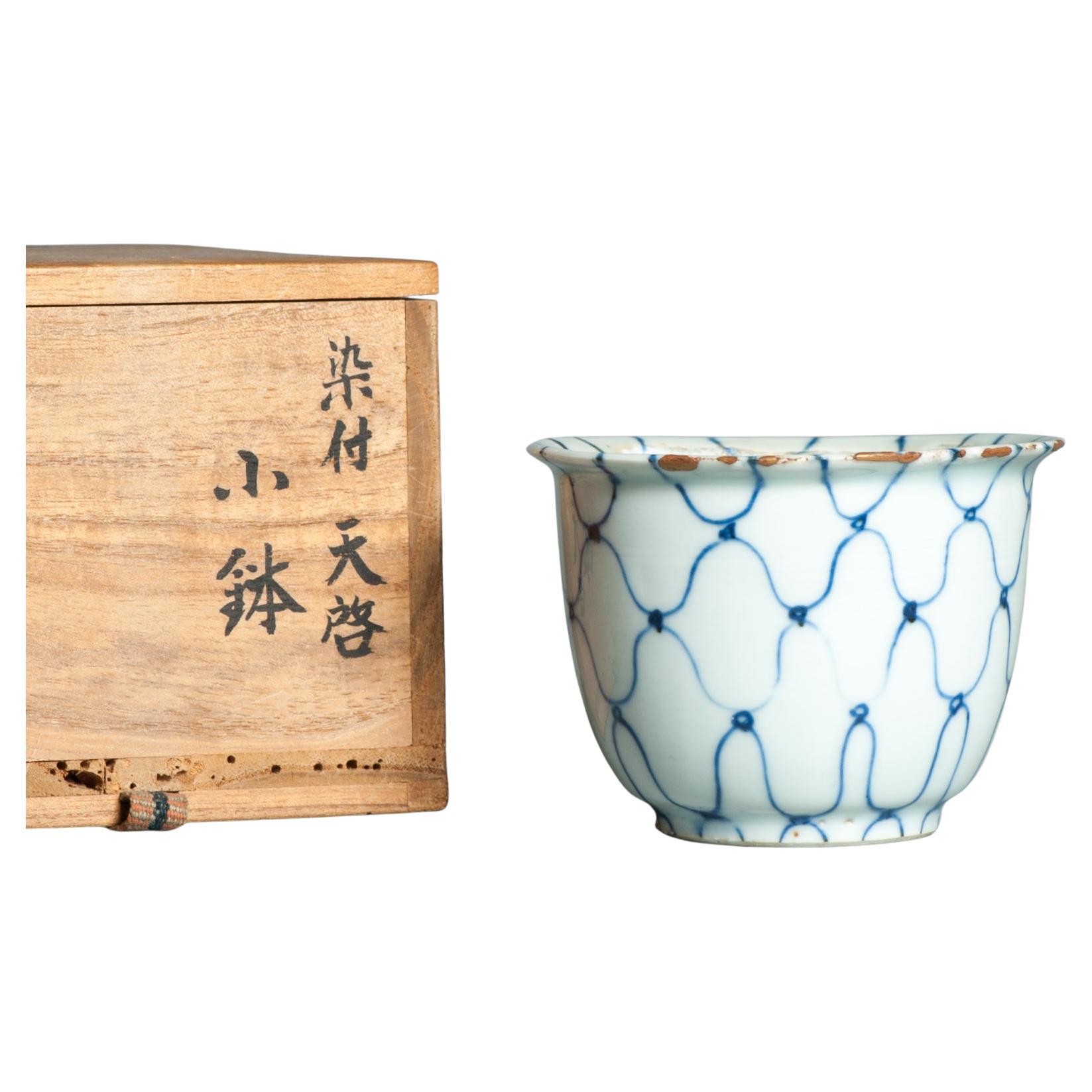 Muy bonita Marca Tianqi y Período 17c Porcelana China Ming Fishnet Kosometsuke en venta