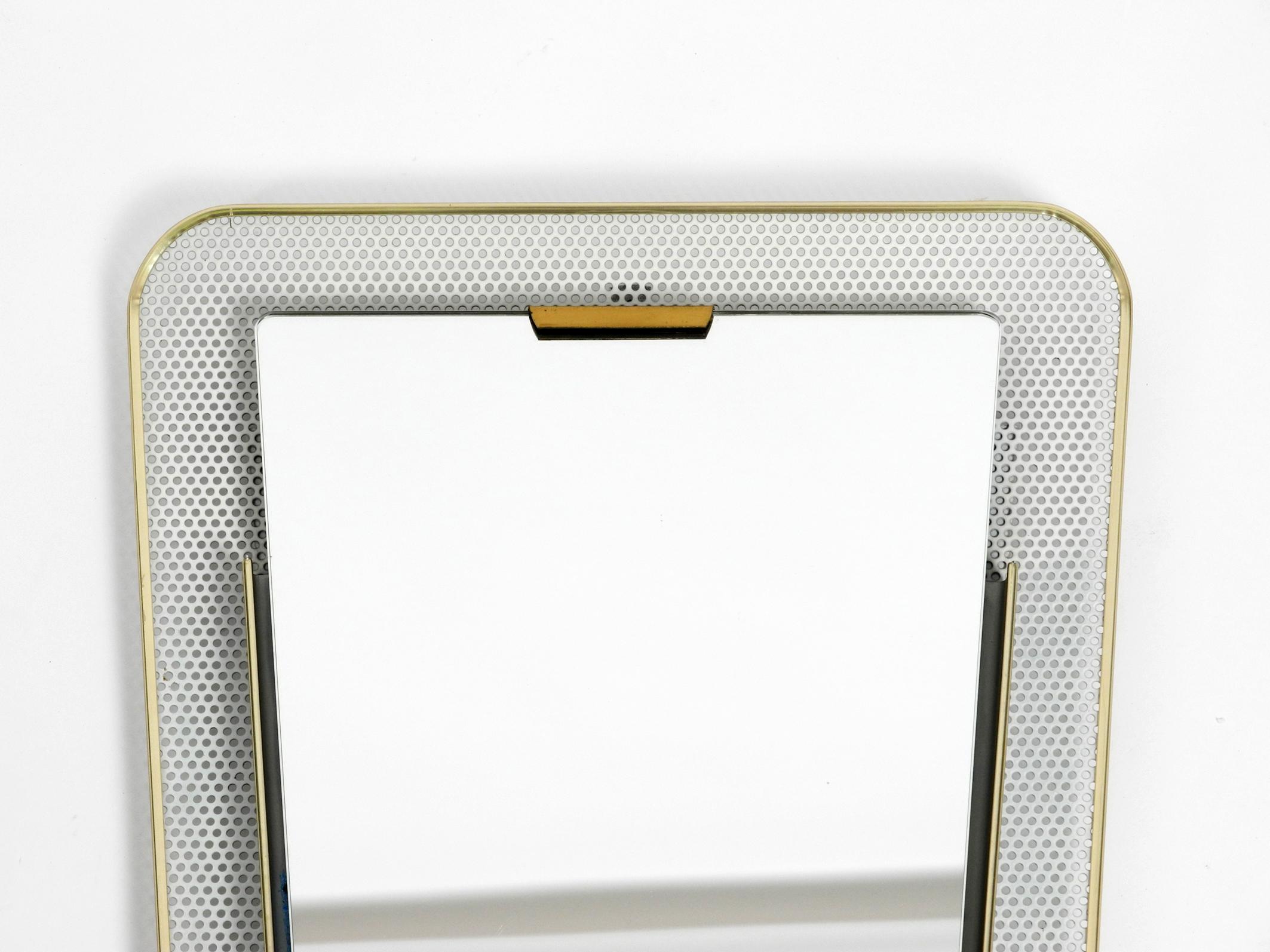 Mid-20th Century Very Nice Trapezoidal Mid-Century Modern Perforated Metal Wall Mirror