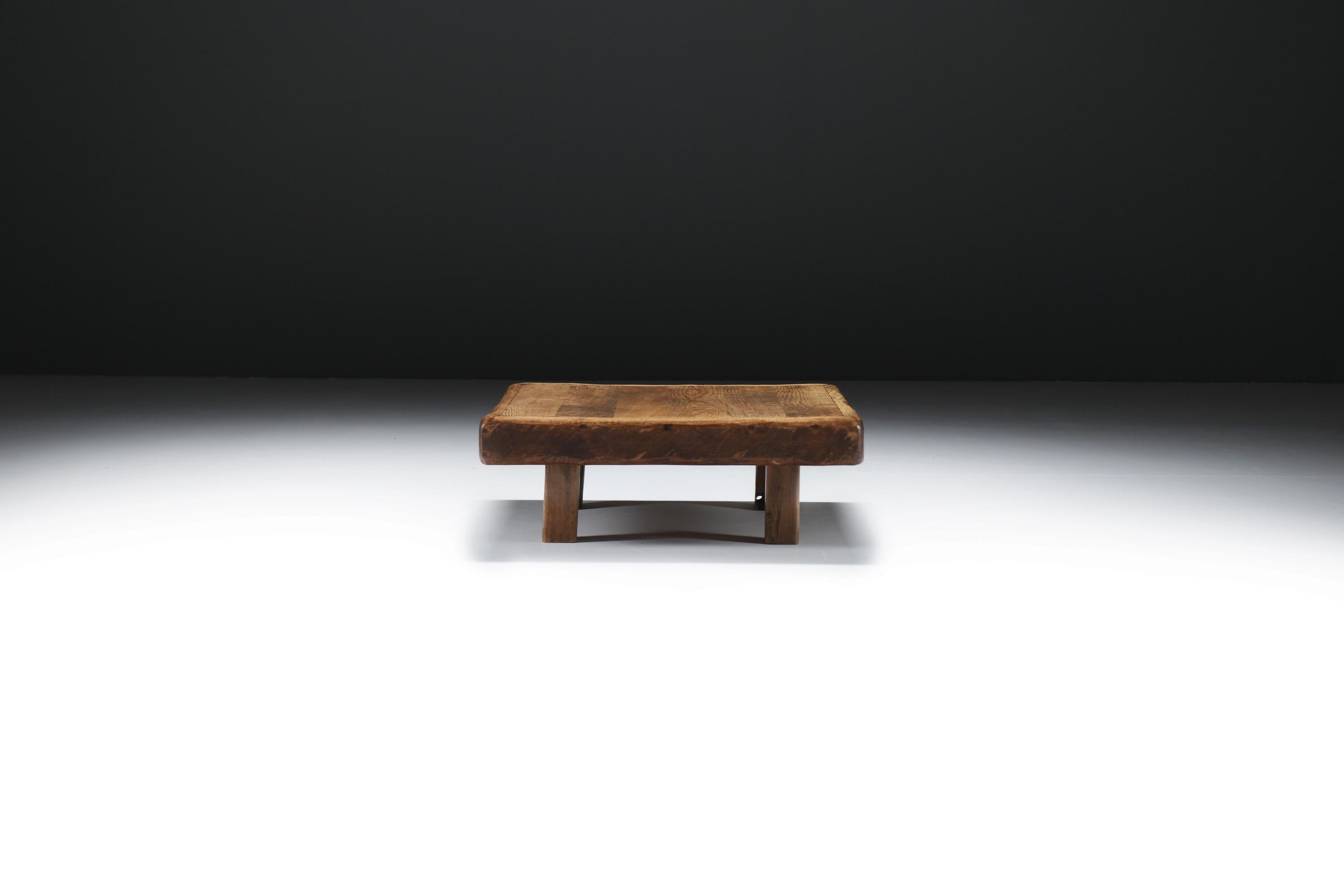 Very nice Wabi Sabi Japandi Coffee Table in Solid Oak - France (Moderne der Mitte des Jahrhunderts) im Angebot