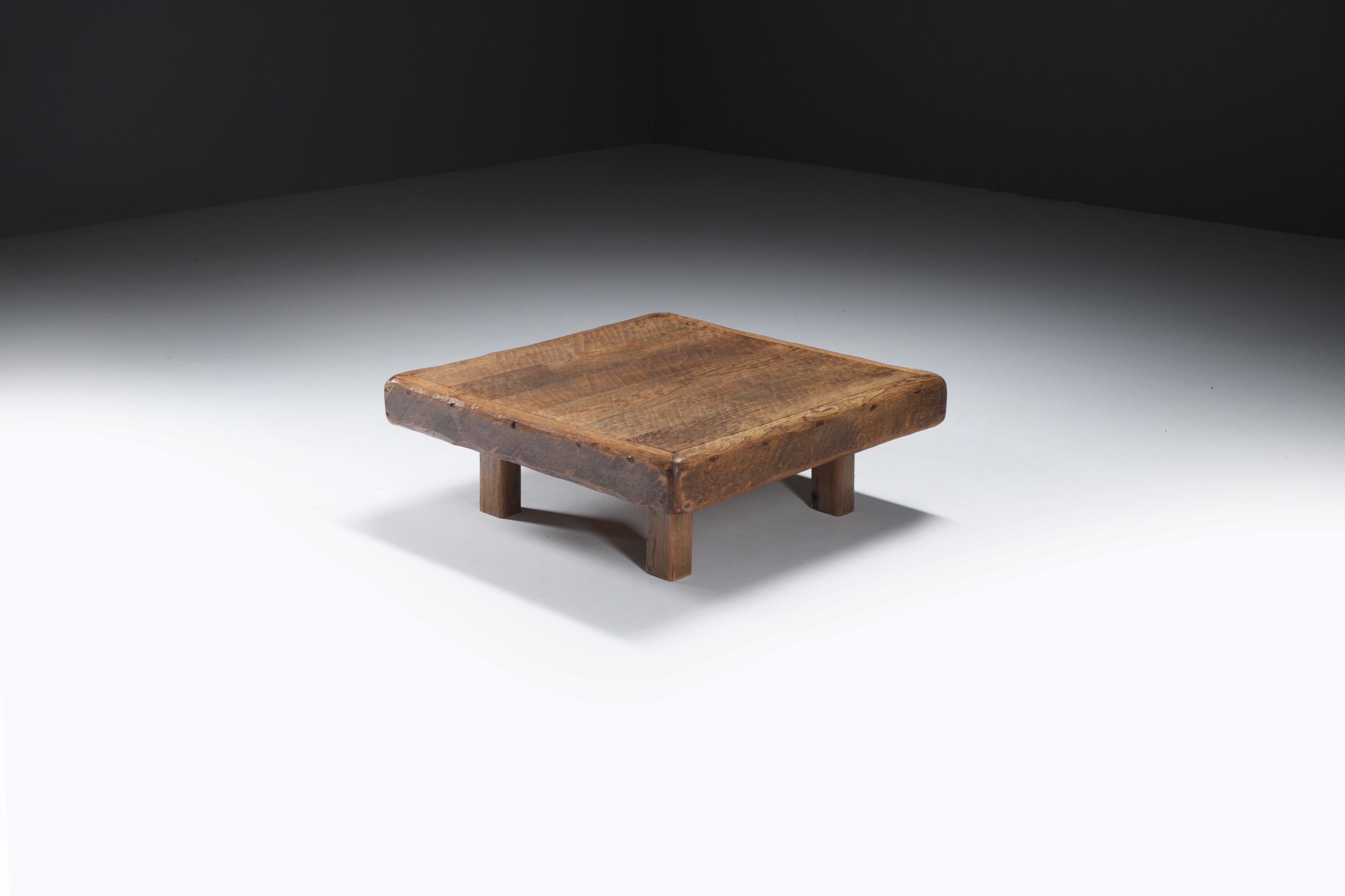 Very nice Wabi Sabi Japandi Coffee Table in Solid Oak - France (Französisch) im Angebot