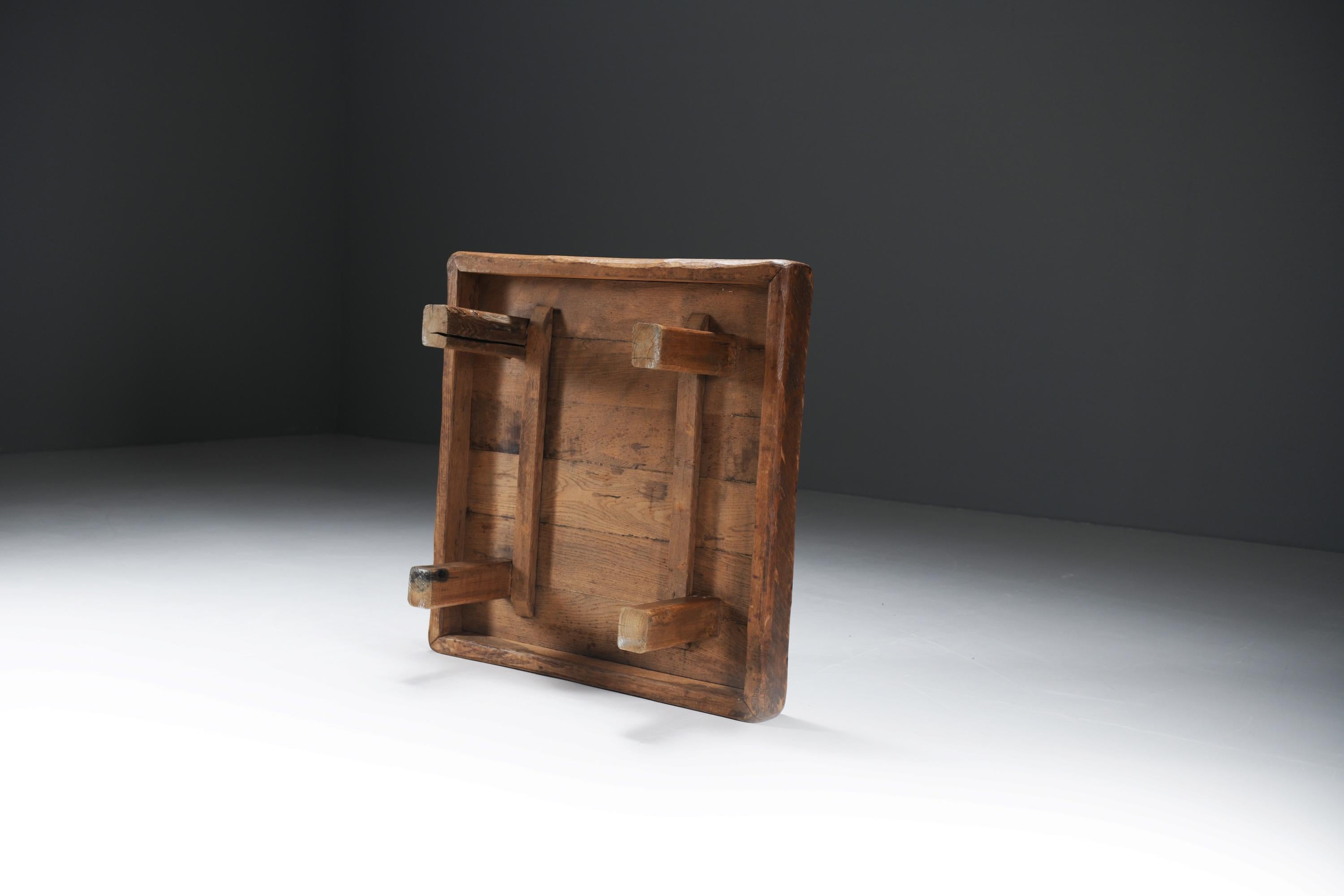 Very nice Wabi Sabi Japandi Coffee Table in Solid Oak - France (20. Jahrhundert) im Angebot