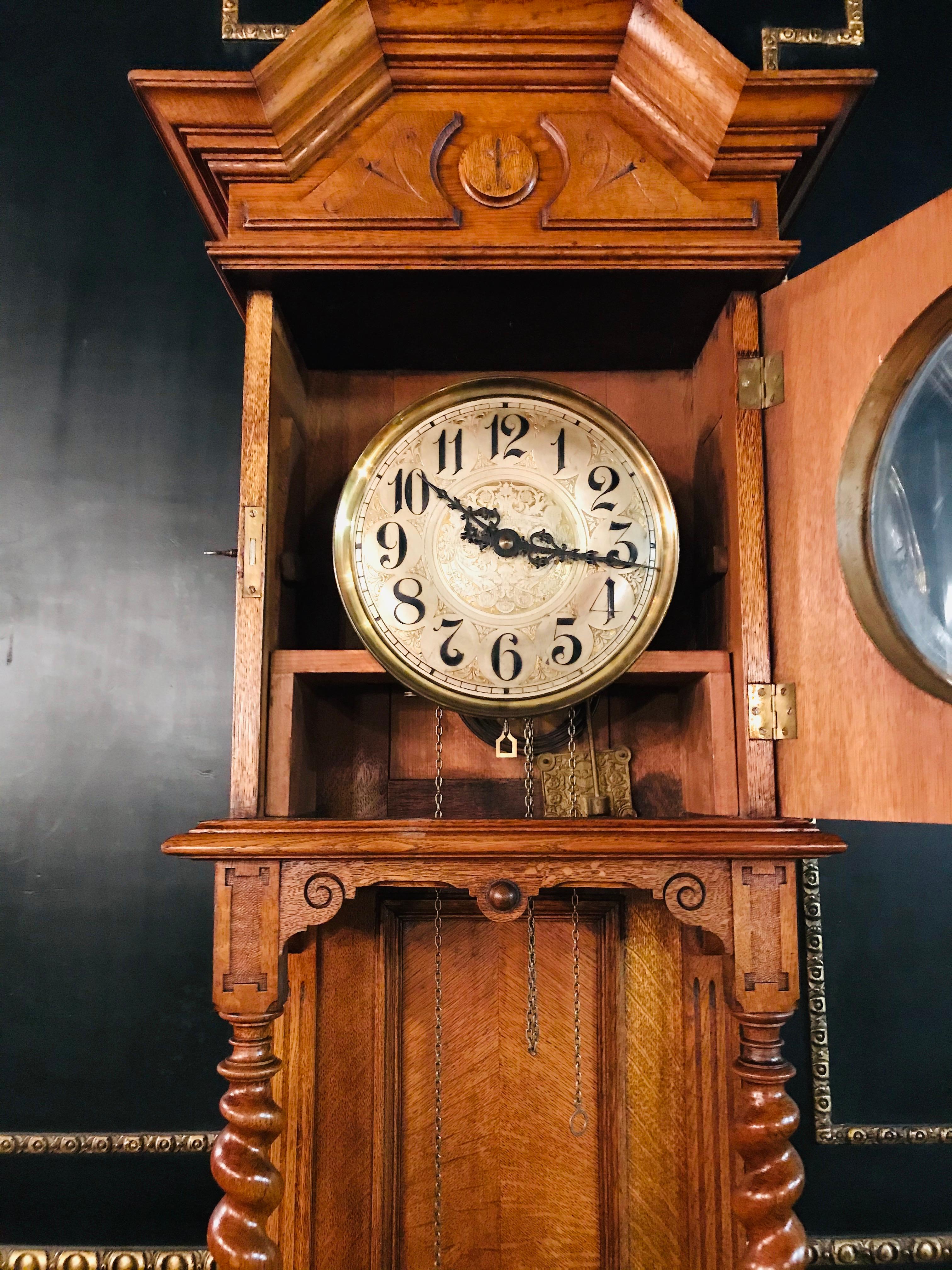 German Very Nice Wilhelminian Style Grandfather Clock Open, circa 1860