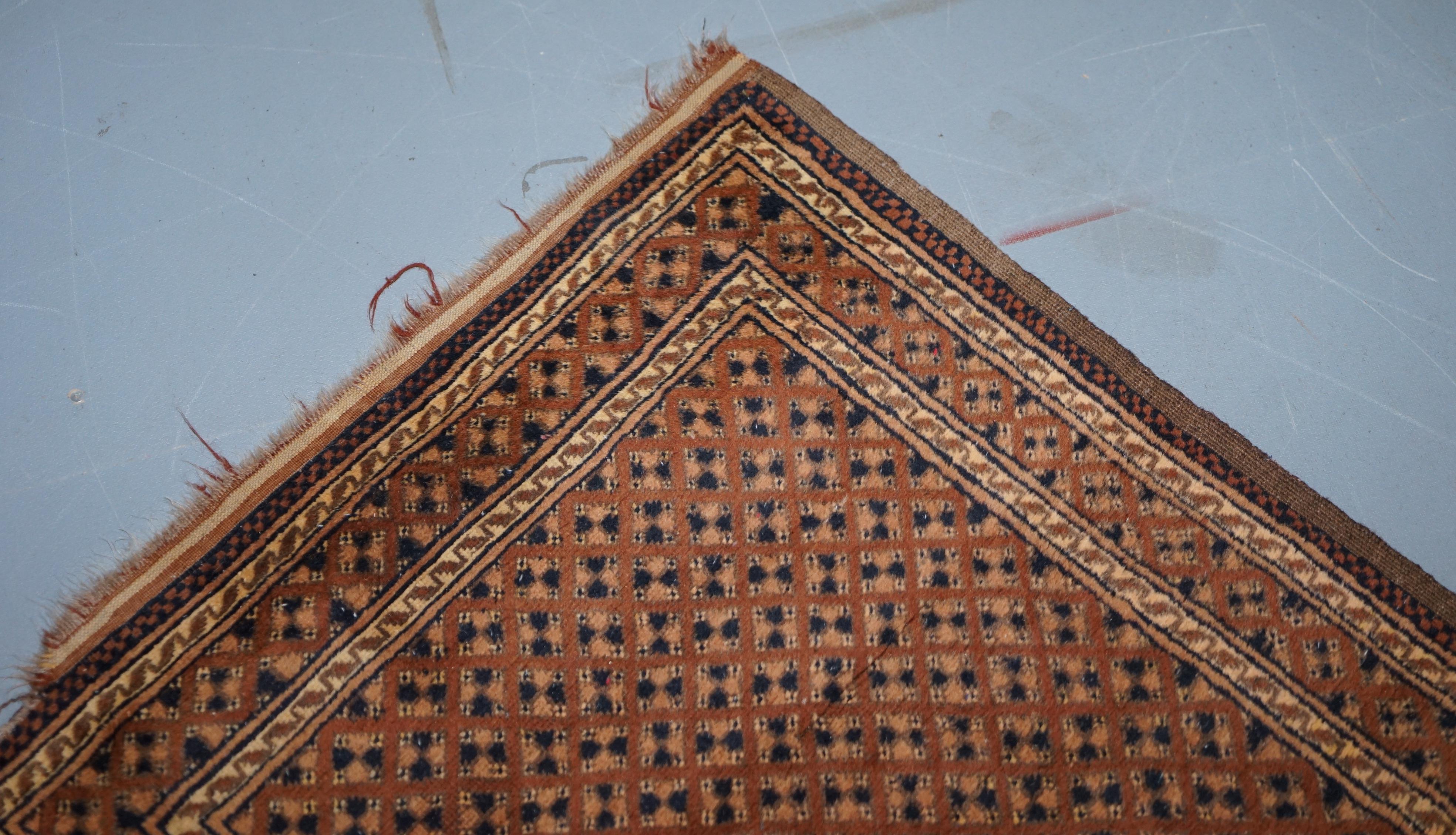 English Very Old Antique Hand Knotted Runner Rug Stunning Colors Country House Charming For Sale