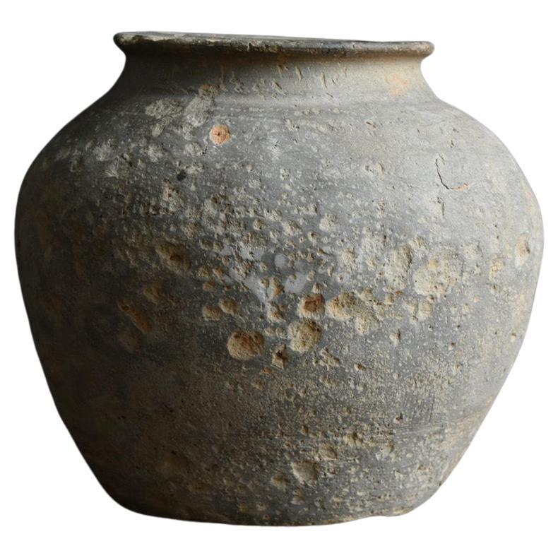 Very Old Excavated Small Pottery Jar from China / Wabi-Sabi Vase / before 9th