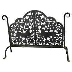 Very Old Gothic Blacksmith Forged Iron Fire Screen