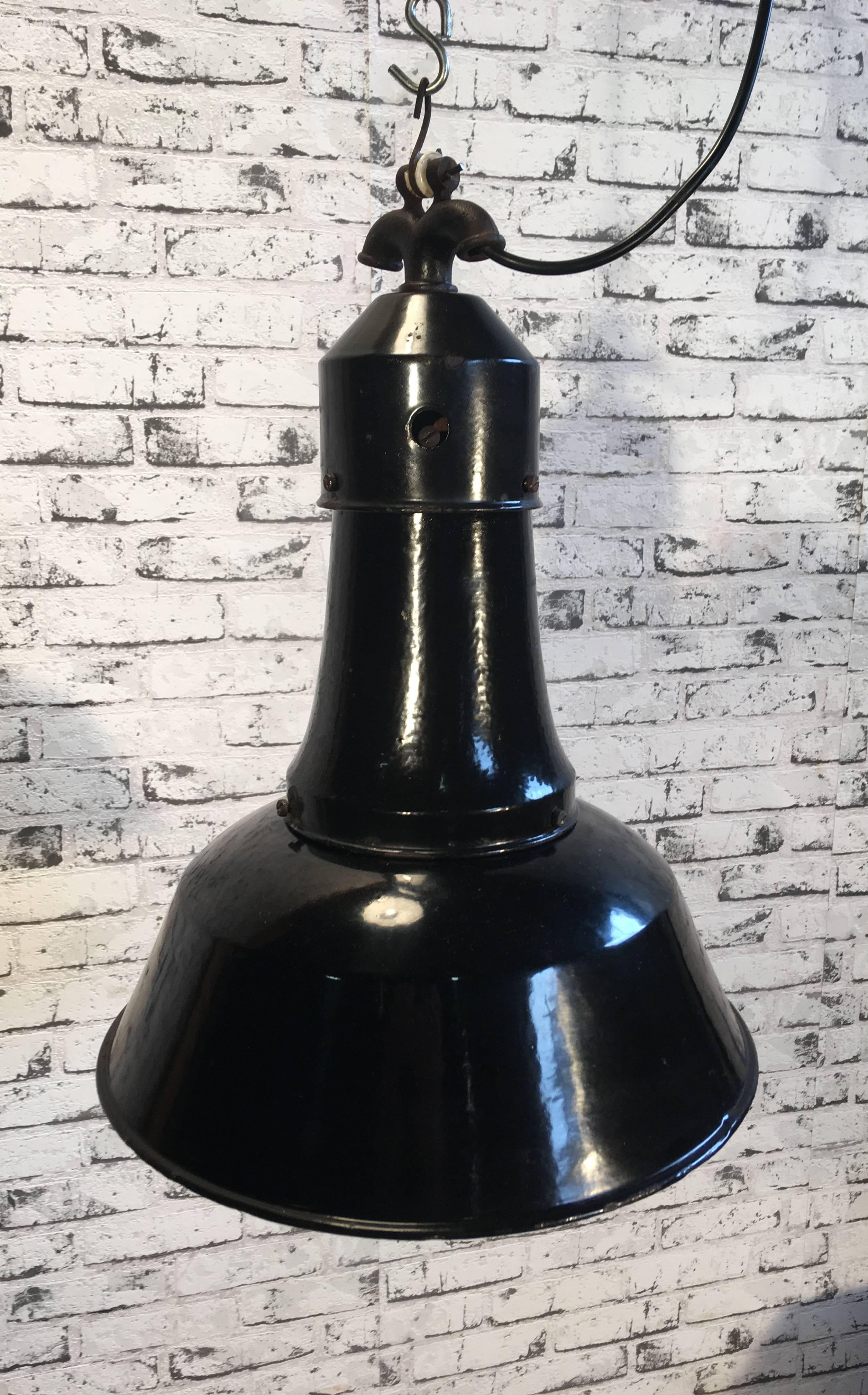 Metal Very Old Industrial Black Lamp, 1920s