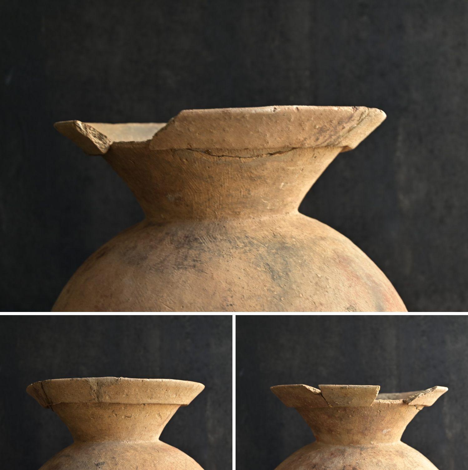 Sehr alte japanische Vase aus ausgegrabenem Steingut/Wabi Sabi-Vase im Angebot 1