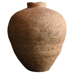 Very old Japanese wabi-sabi "Shigaraki ware" vase/1400s/rare vase