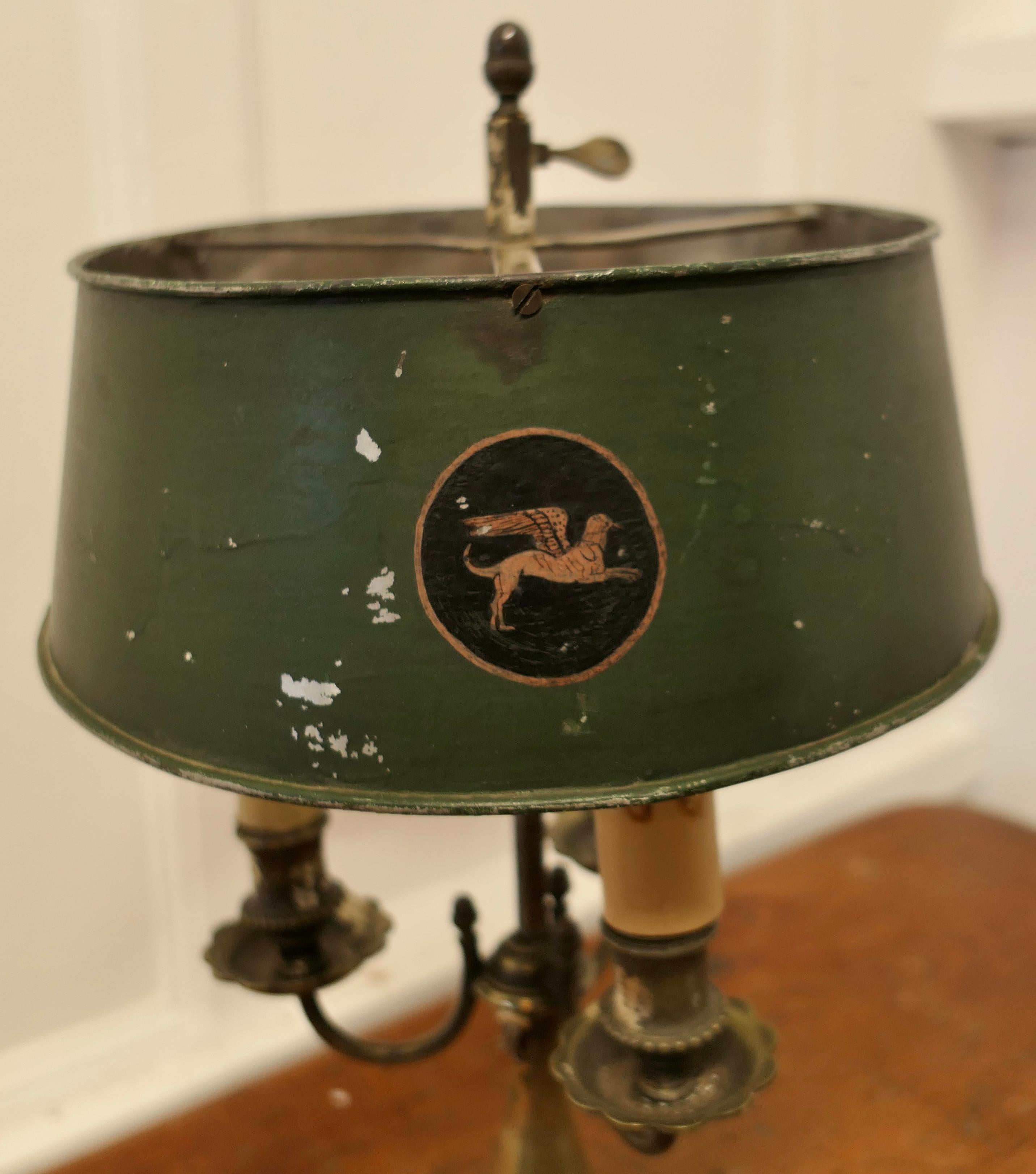 Très ancienne lampe de bureau à triple bouillotte française en métal argenté    Bon état - En vente à Chillerton, Isle of Wight