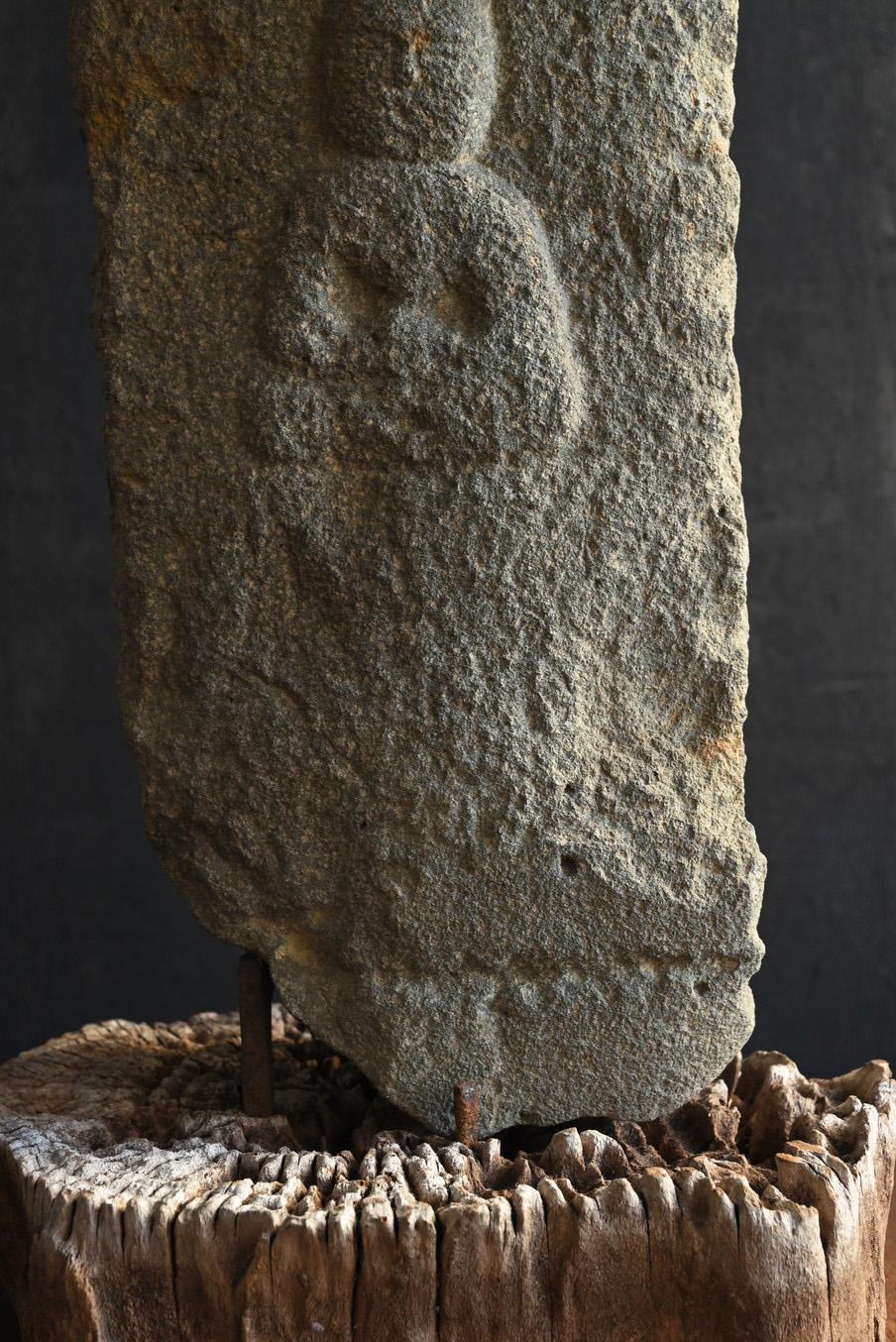 Japanese Very old stone Buddha statue in Japan/1400-1600/Jizo Stone Buddha
