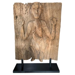 Very Old Teak Wood Tribal Door, Hand-Carved, Timor Island, Indonesia c. 1800