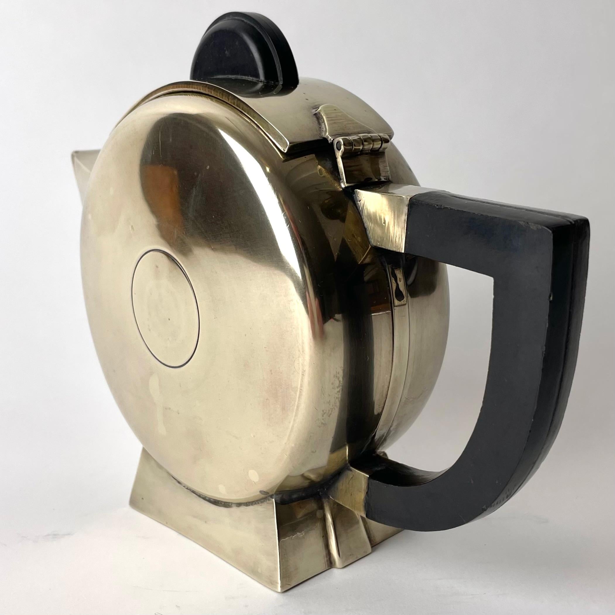 Silvered Very period Coffee Pot in Art Deco from the 1920s - 1930s  For Sale