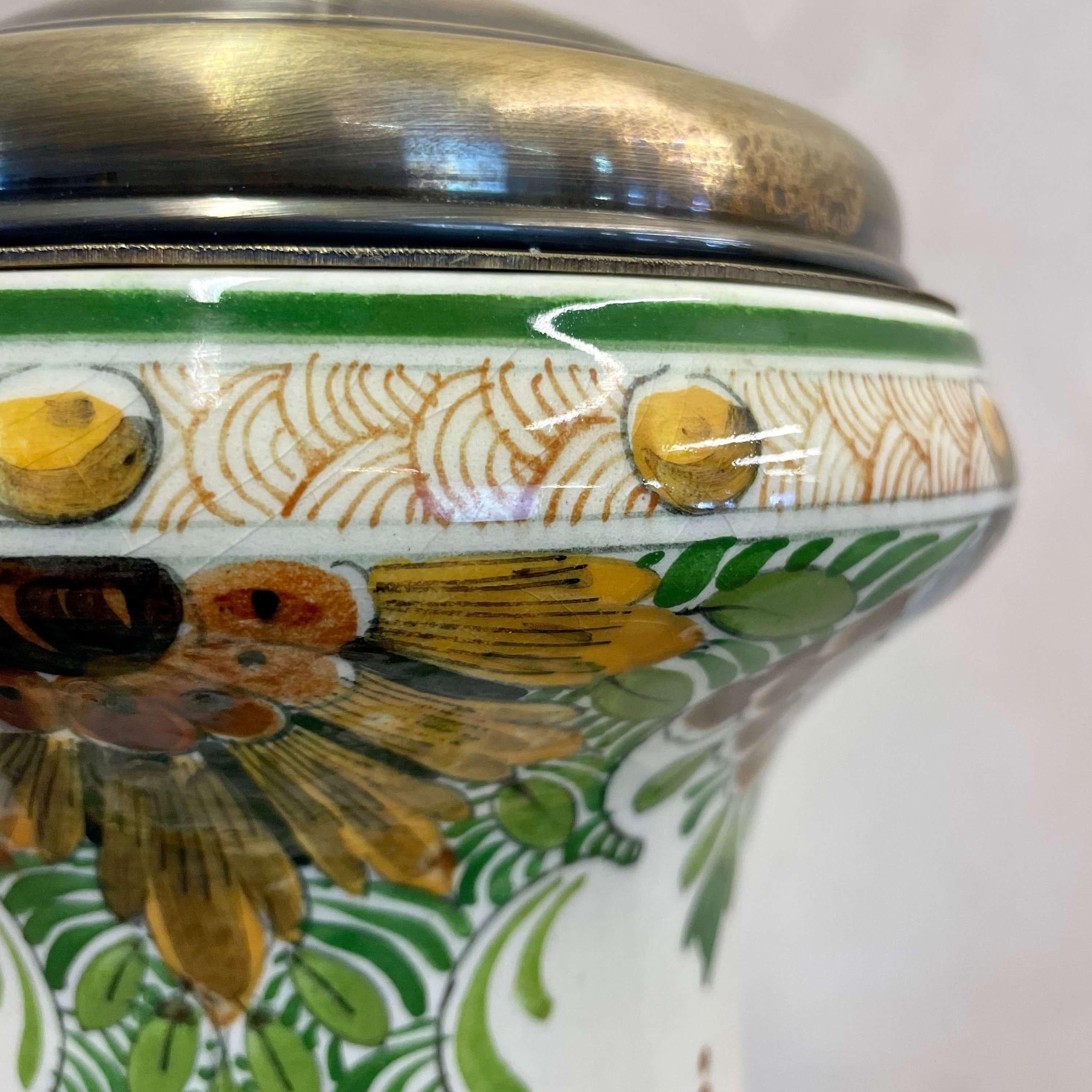 Very Pretty 20th Century Delft Vase Lamp For Sale 2
