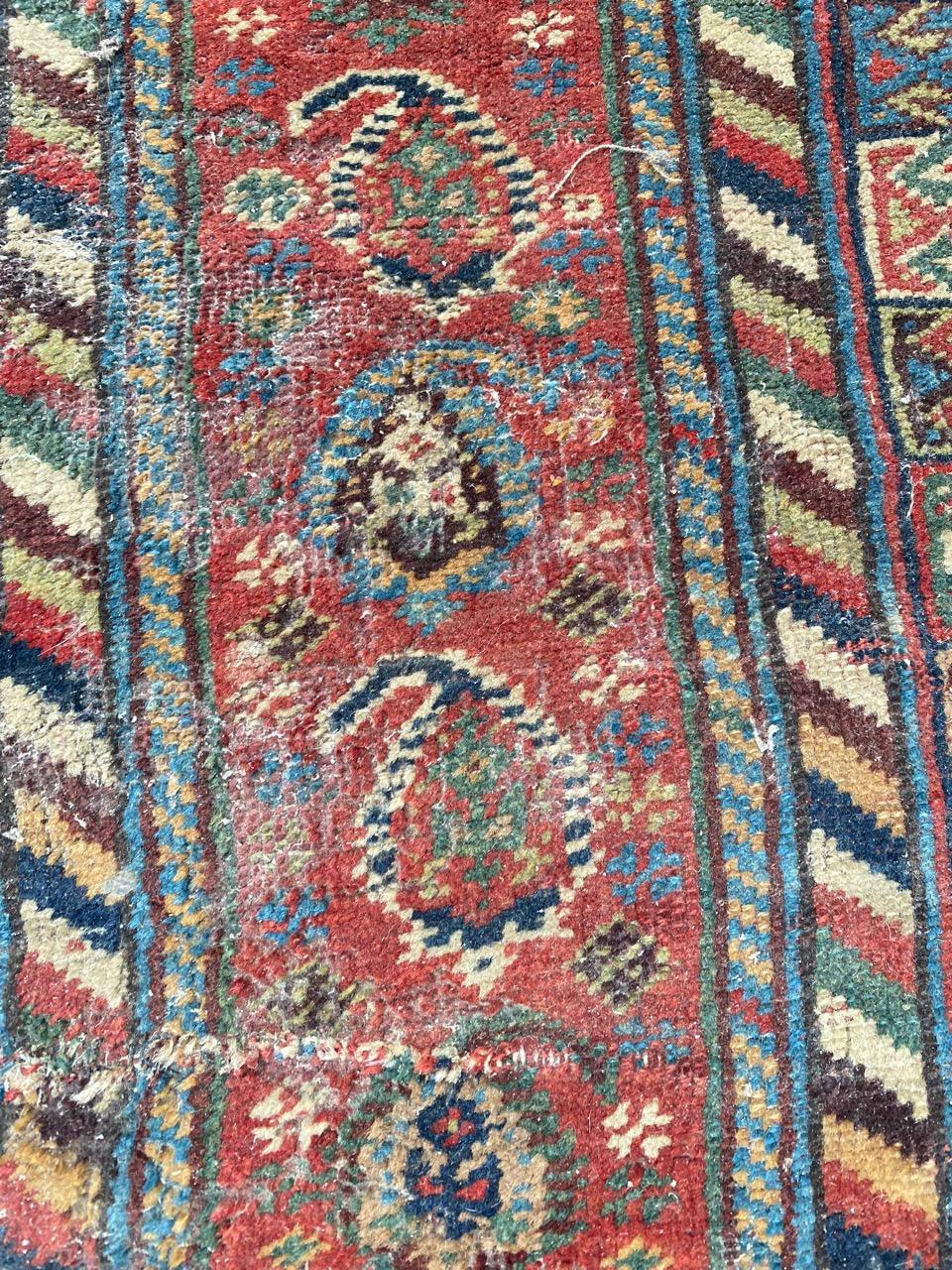 Bobyrug’s Very Pretty and Fine Antique Distressed Ghashghai Rug For Sale 8