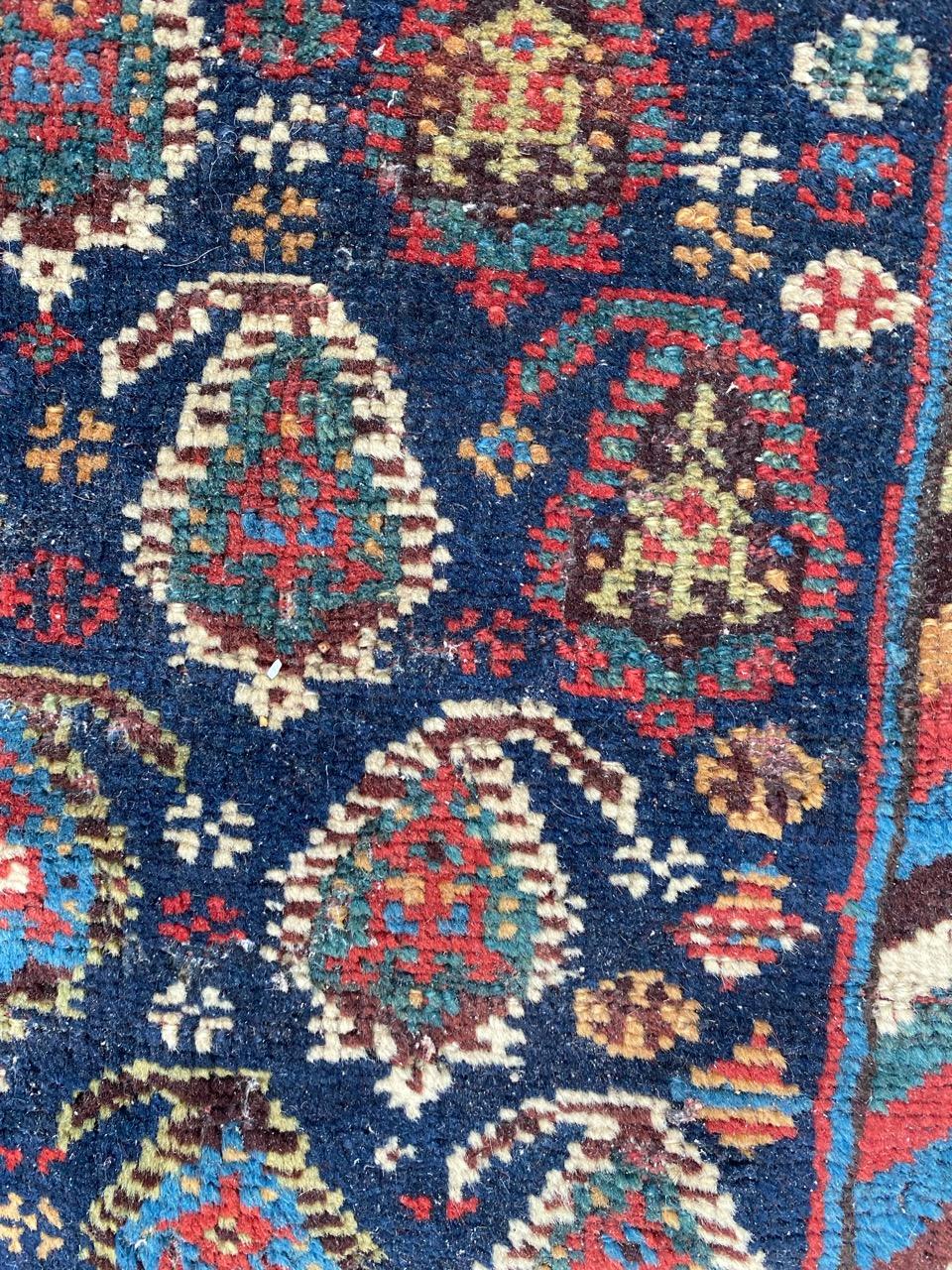 Bobyrug’s Very Pretty and Fine Antique Distressed Ghashghai Rug For Sale 9