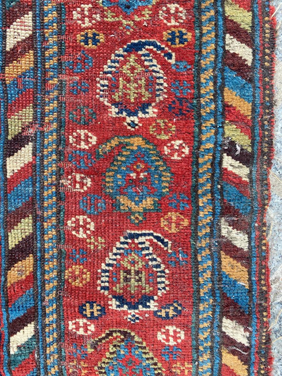 Bobyrug’s Very Pretty and Fine Antique Distressed Ghashghai Rug For Sale 10