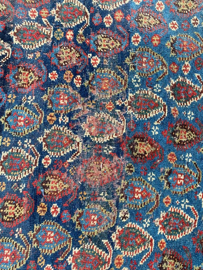Very Pretty and Fine Antique Distressed Ghashghai Rug For Sale at 1stDibs