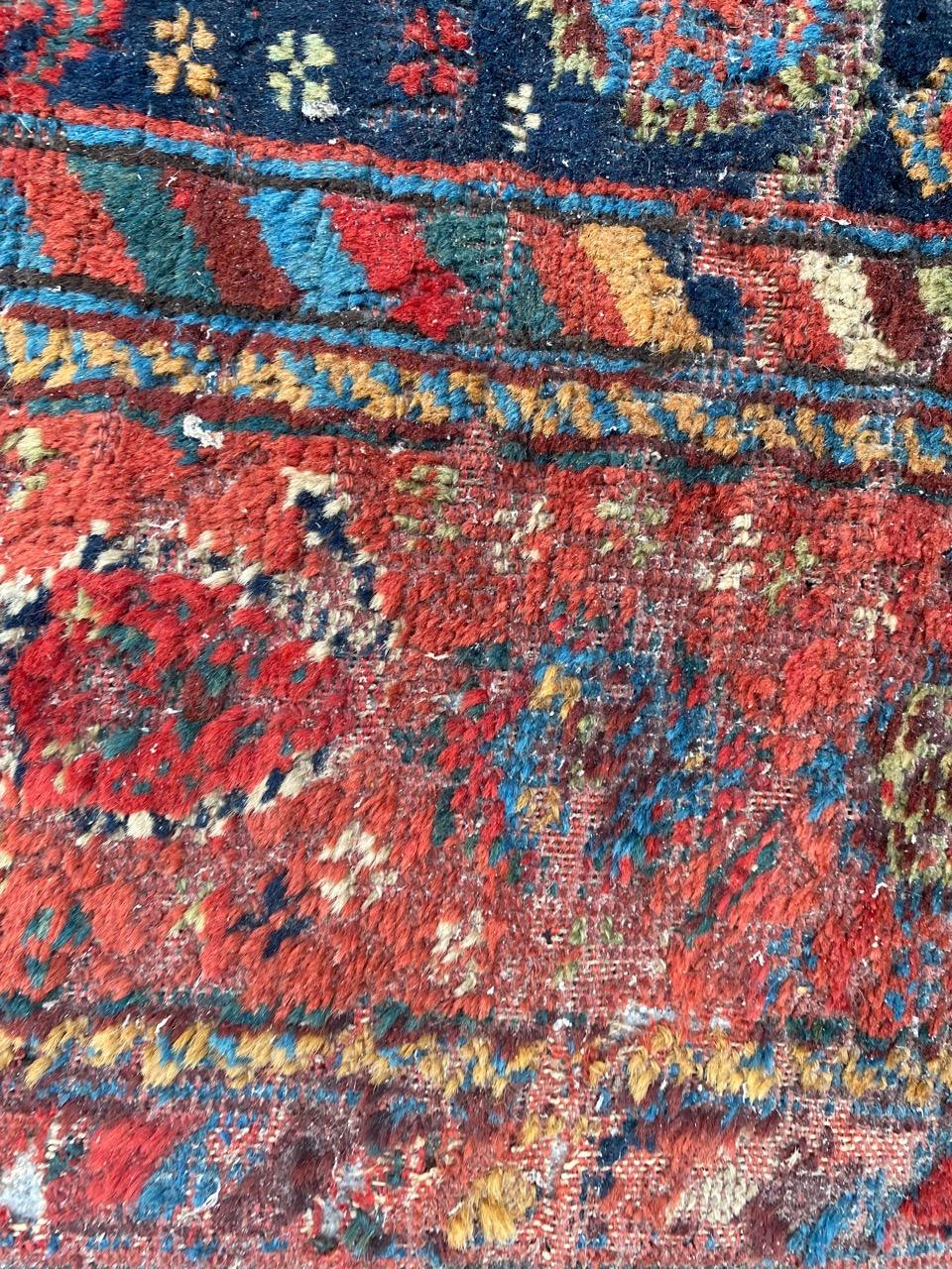 Wool Bobyrug’s Very Pretty and Fine Antique Distressed Ghashghai Rug For Sale