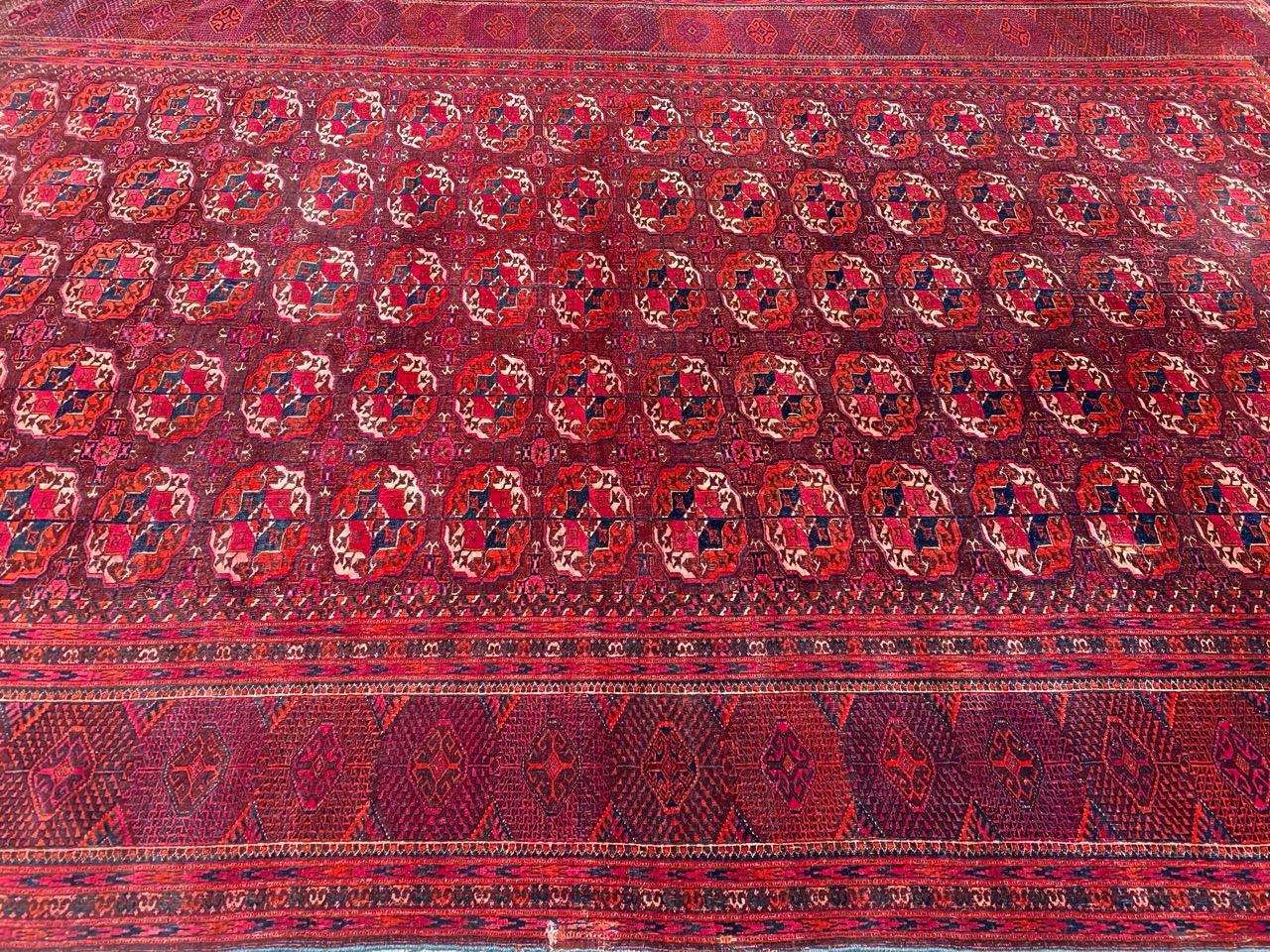 Bobyrug’s Very Pretty and Unusual Size Fine Antique Large Boukhara Rug For Sale 5