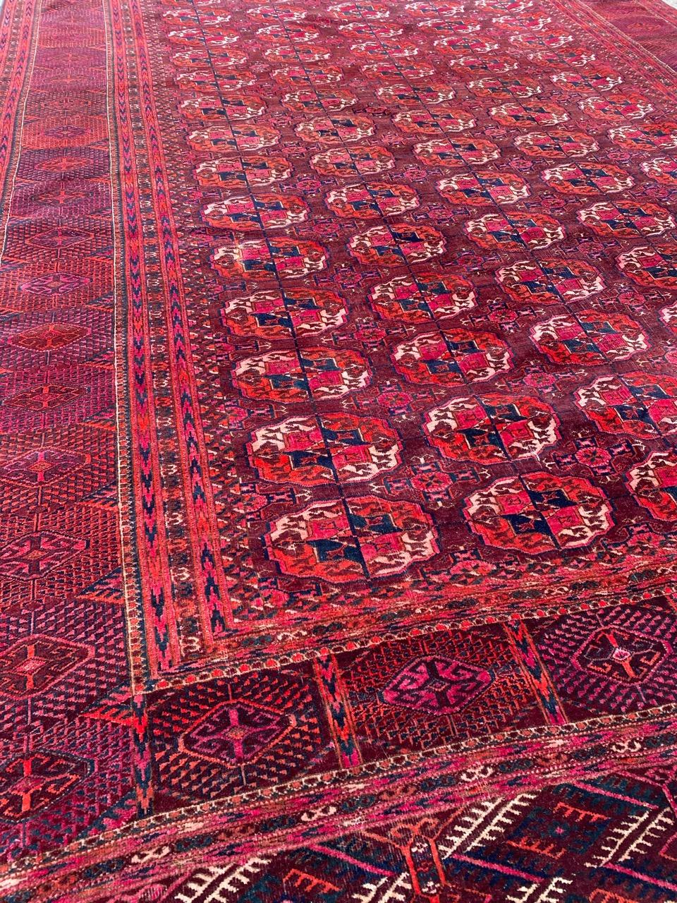 Bobyrug’s Very Pretty and Unusual Size Fine Antique Large Boukhara Rug For Sale 6