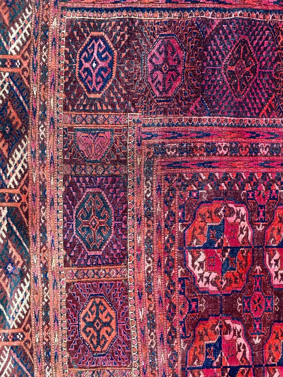 Kazak Bobyrug’s Very Pretty and Unusual Size Fine Antique Large Boukhara Rug For Sale