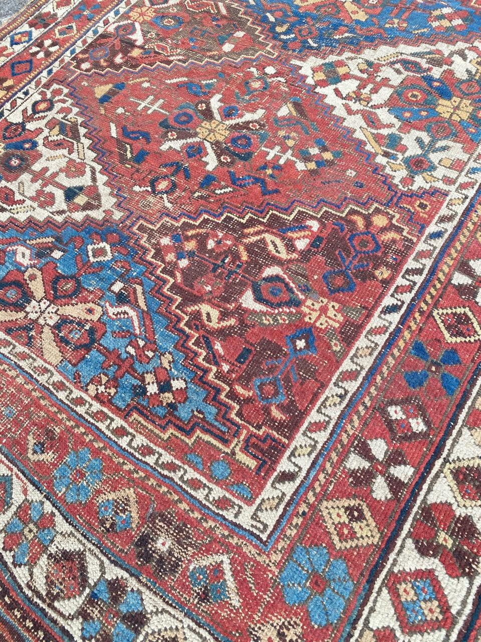 Very Pretty Antique Afshar Rug For Sale 3