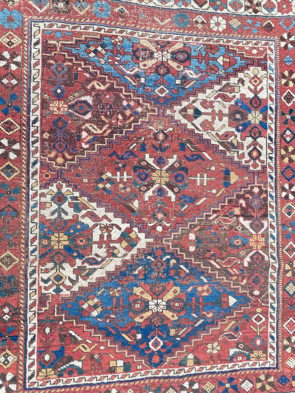 Very Pretty Antique Afshar Rug For Sale 8