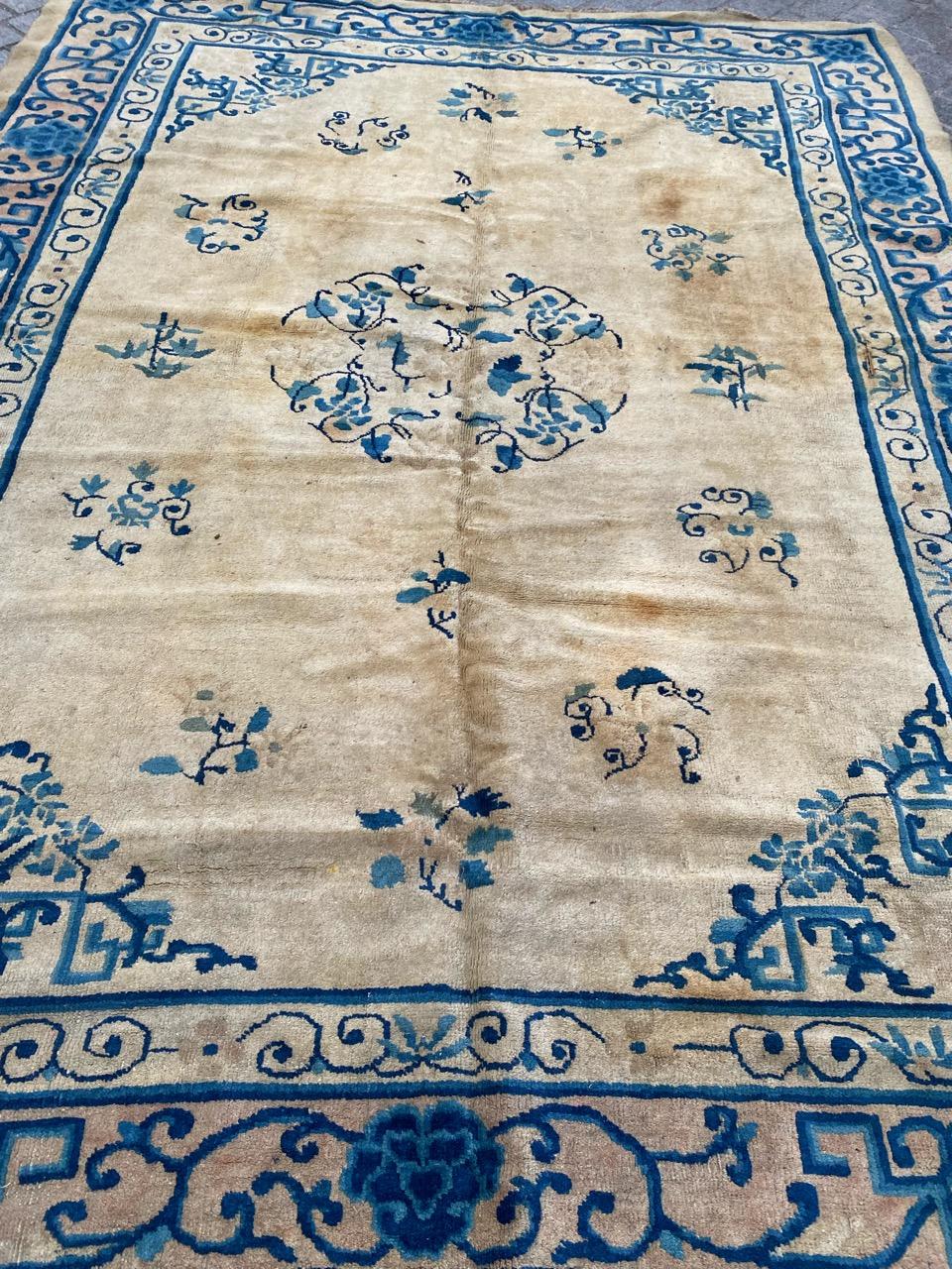 Bobyrug’s Very Pretty Antique Chinese Peking Rug For Sale 5