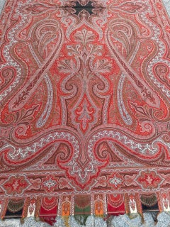 Bobyrug’s Very Pretty Antique French Lyonnais Kashmir Shawl