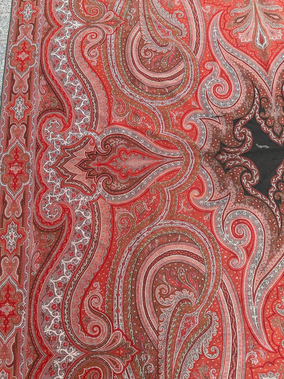 XIXe siècle Le très joli châle ancien du Cachemire Lyonnais Français de Bobyrug en vente