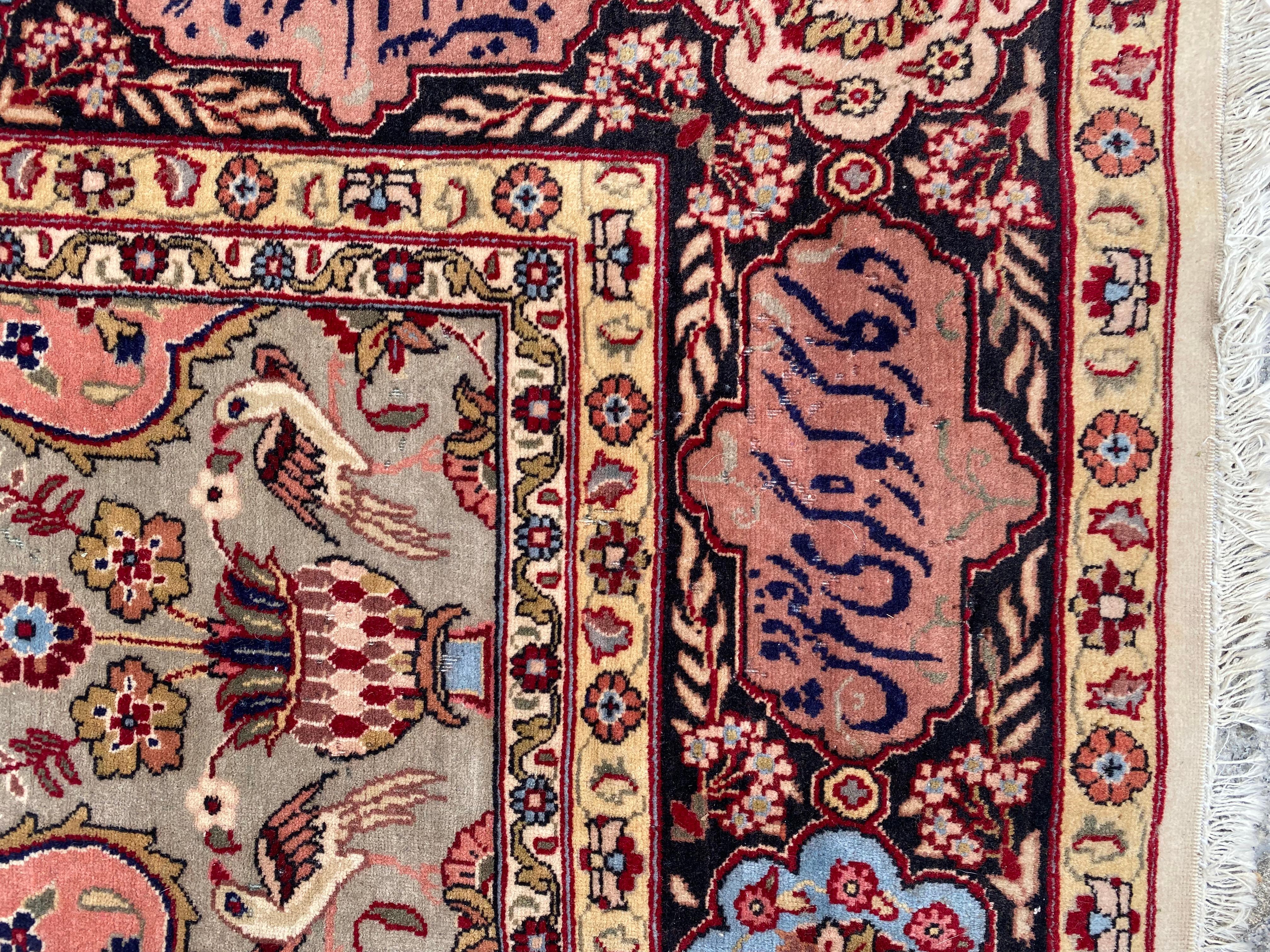 Hand-Knotted Bobyrug’s Very Pretty Antique Tabriz Rug For Sale