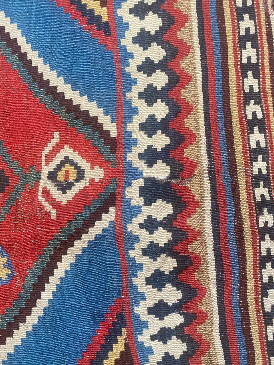 Bobyrug’s Very Pretty Antique Tribal Qashqai Kilim For Sale 3