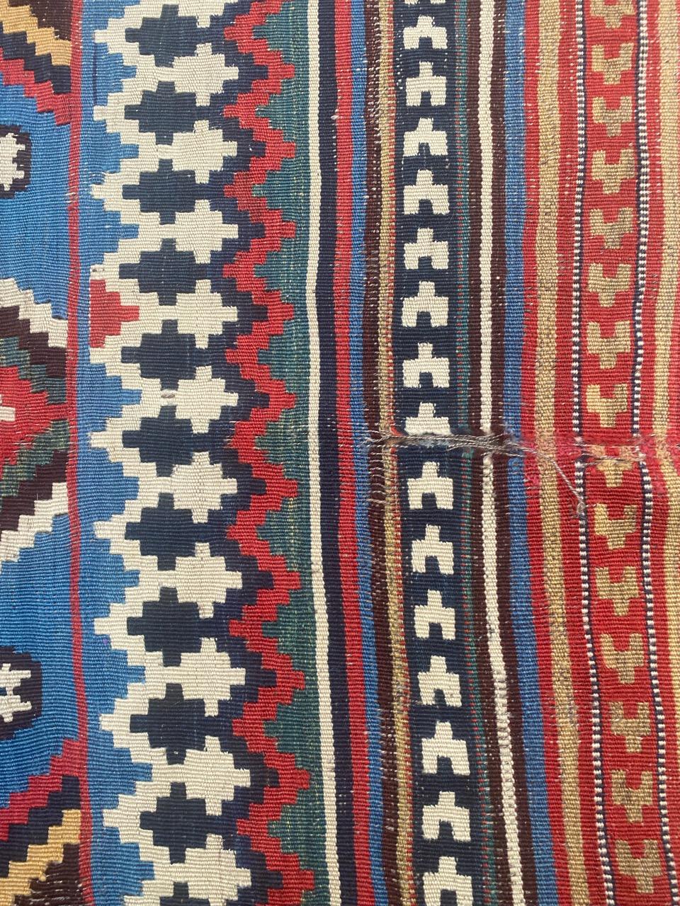 Bobyrug’s Very Pretty Antique Tribal Qashqai Kilim For Sale 10