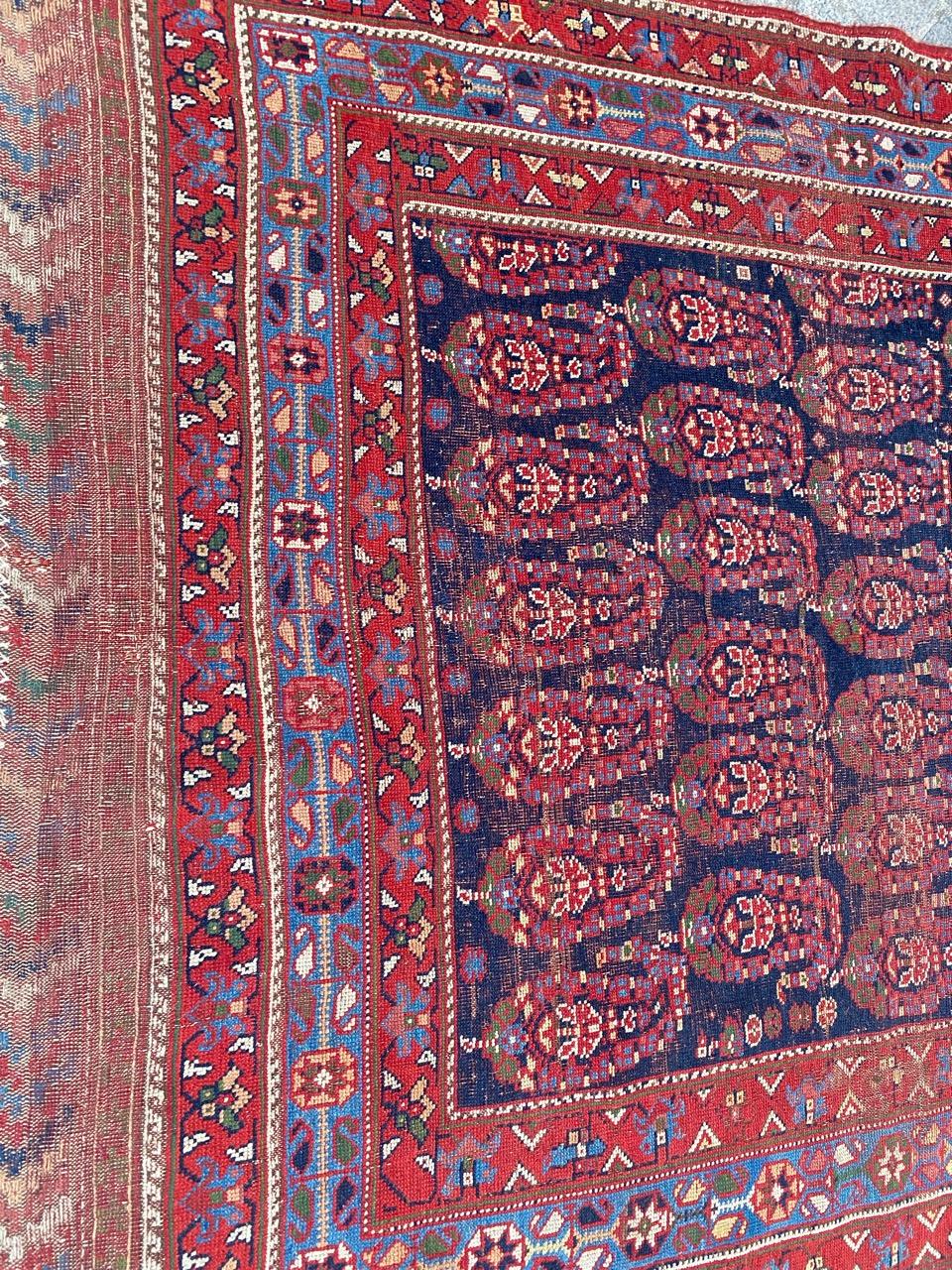 Hand-Knotted Bobyrug’s Very Pretty Fine Antique Afshar Rug For Sale