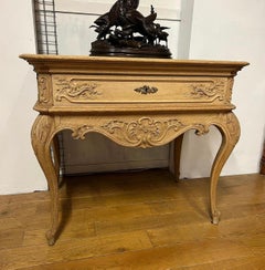 Very Pretty French Bleached Oak Side or Lamp Table