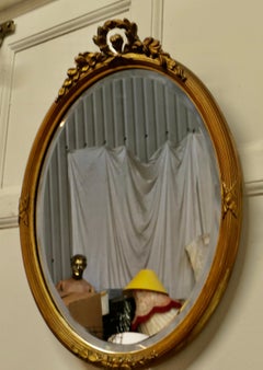 Very Pretty French Oval Old Gold Wall Mirror