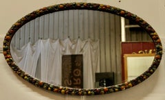 Very Pretty Gilt Oval Gesso Mirror  This Mirror has an 1” wide oval frame