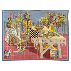 Very Pretty Mid Century French Aubusson Tapestry by Krol