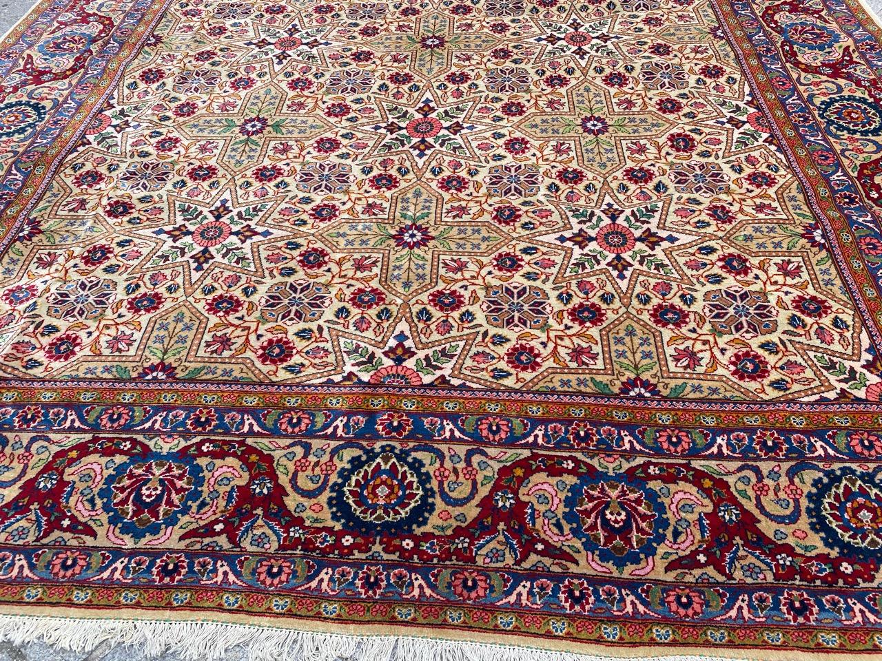 Bobyrugs sehr hübscher großer Kashan-Teppich aus der Mitte des Jahrhunderts im Angebot 3