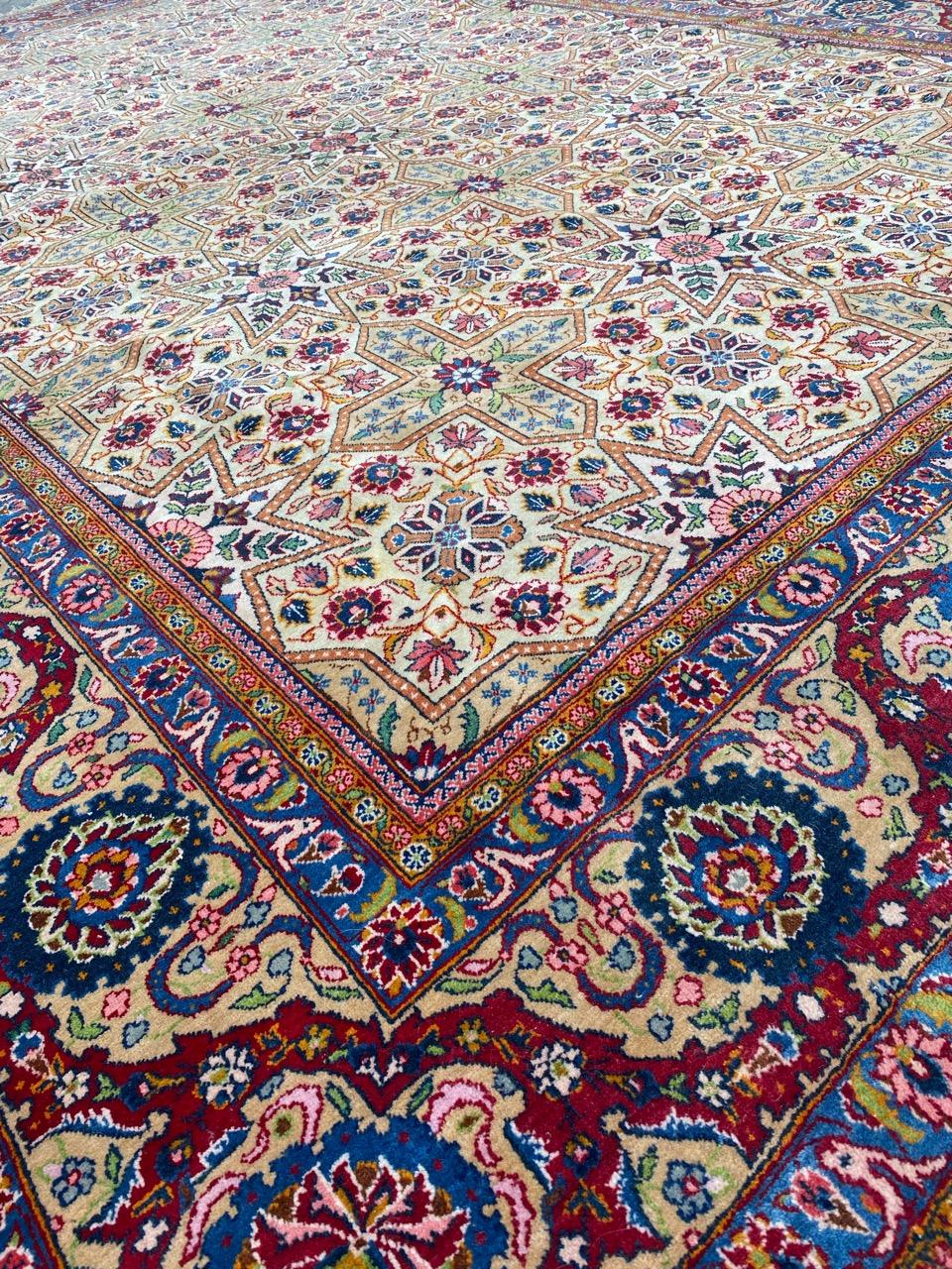Bobyrugs sehr hübscher großer Kashan-Teppich aus der Mitte des Jahrhunderts im Angebot 6