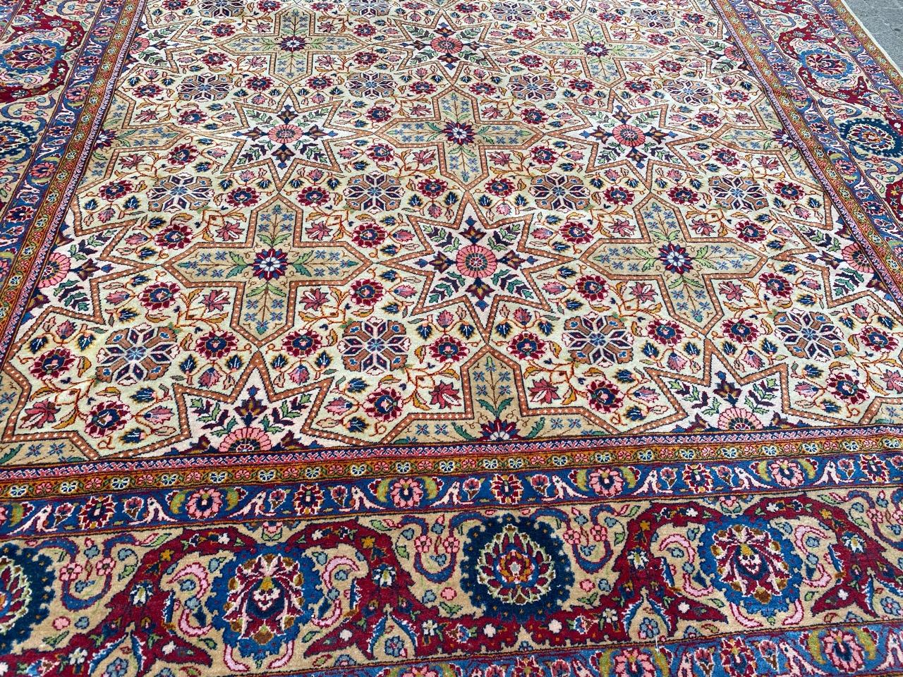 Bobyrugs sehr hübscher großer Kashan-Teppich aus der Mitte des Jahrhunderts im Angebot 7